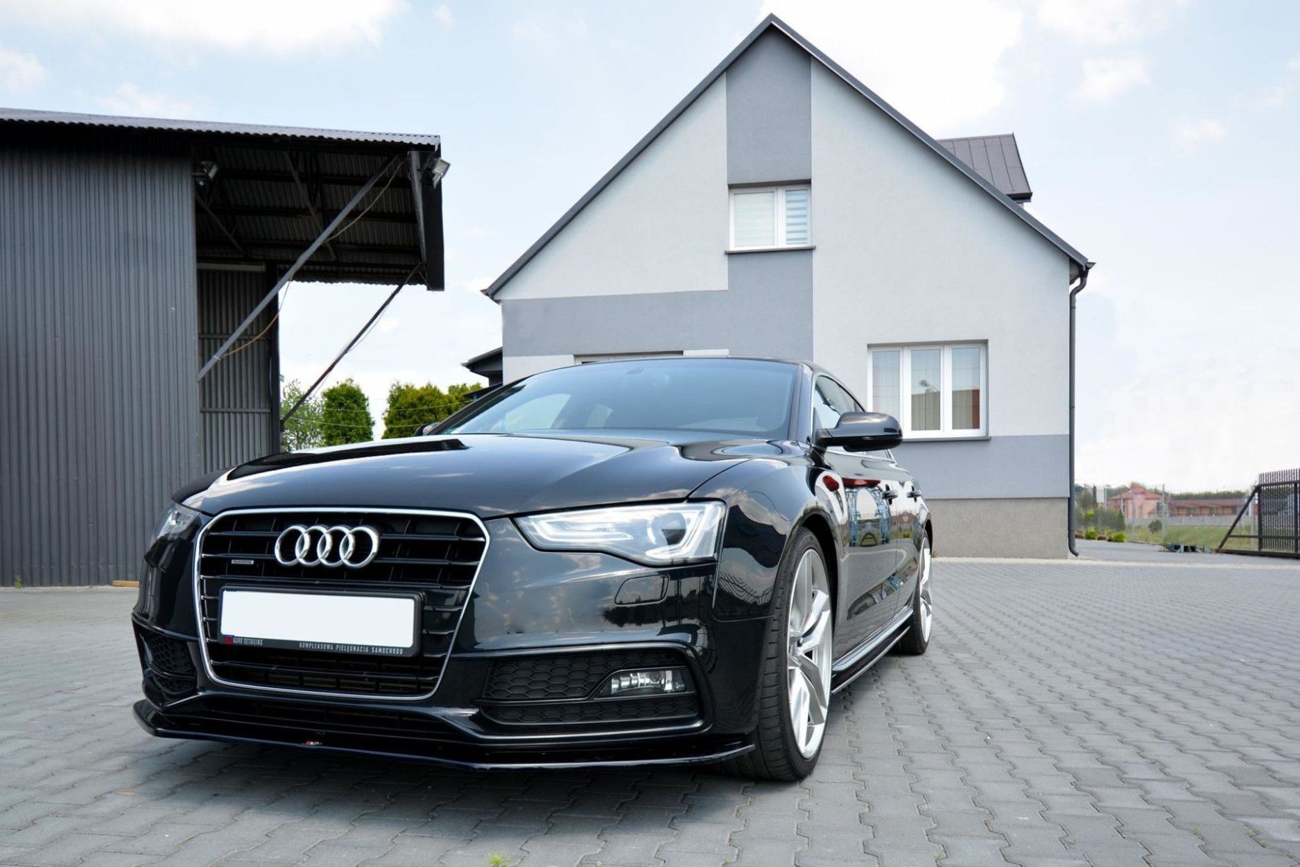 Maxton Design ABS Frontlippe V.1 für Audi A5 8T S5|RS5 S-Line Facelift schwarz hochglanz (6) 
