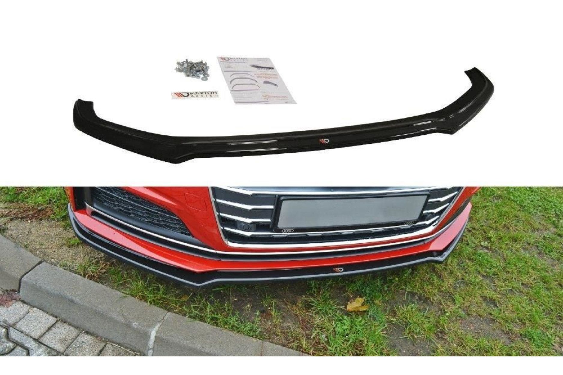 Maxton Design ABS Frontlippe V.1 für Audi A5 F5 S5|RS5 S-Line schwarz hochglanz