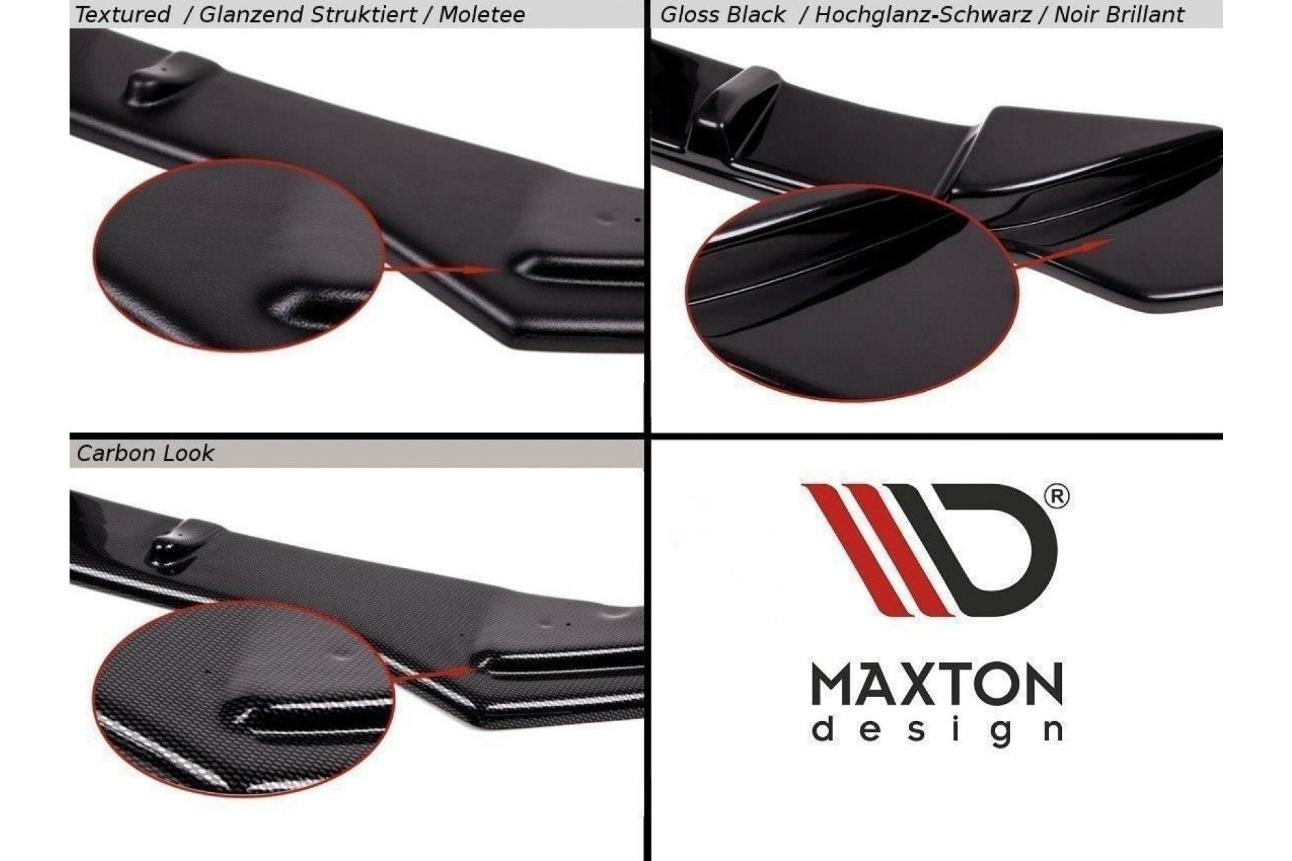 Maxton Design ABS Frontlippe für Skoda Superb Mk2 Facelift schwarz hochglanz (3) 