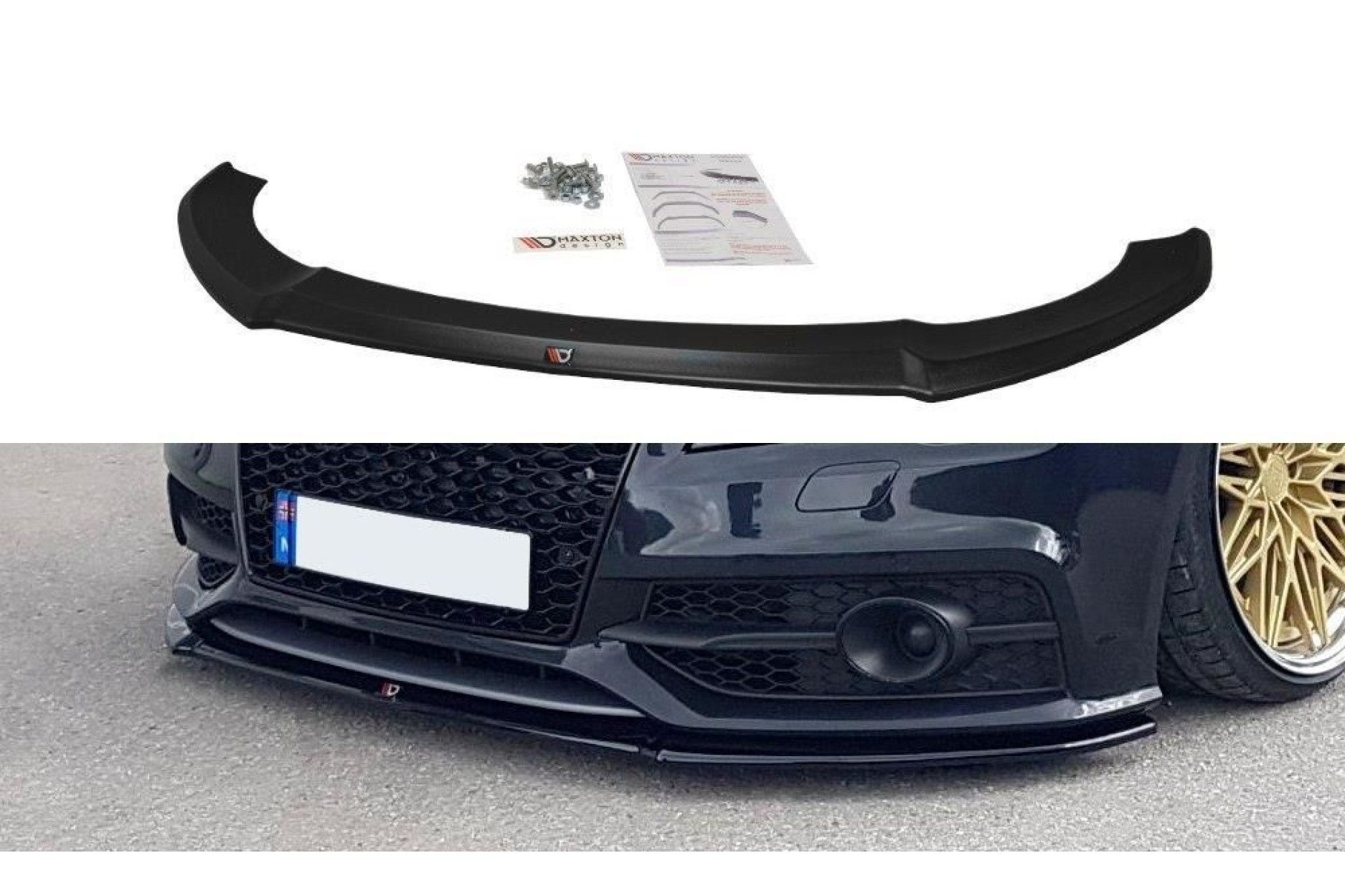 Maxton Design ABS Frontlippe V.1 für Audi A7 C7 S7|RS7 S-Line schwarz hochglanz