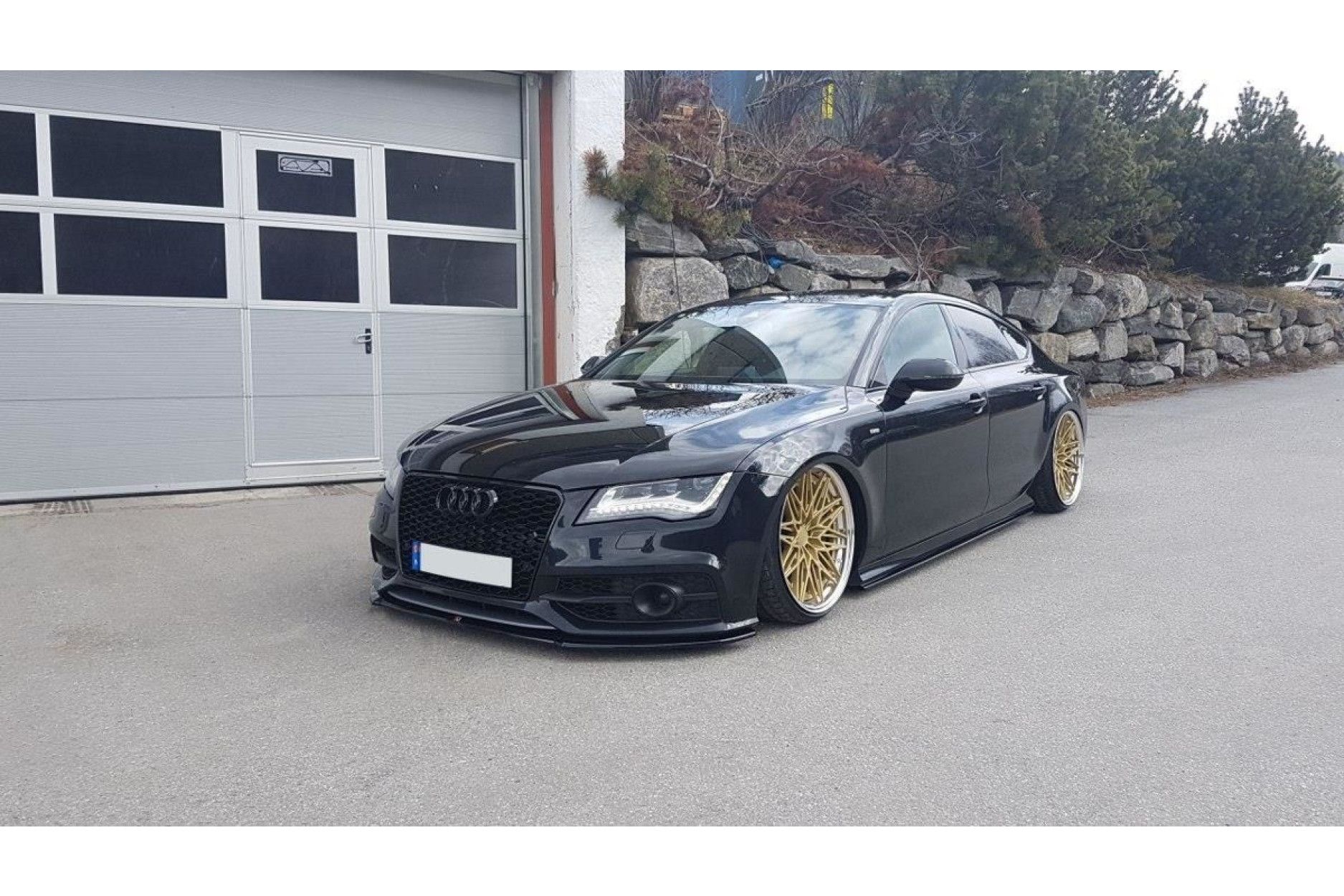 Maxton Design ABS Frontlippe V.1 für Audi A7 C7 S7|RS7 S-Line schwarz hochglanz (2) 