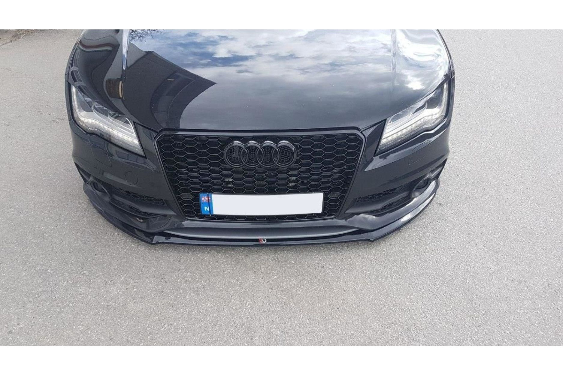 Maxton Design ABS Frontlippe V.1 für Audi A7 C7 S7|RS7 S-Line schwarz hochglanz (3) 