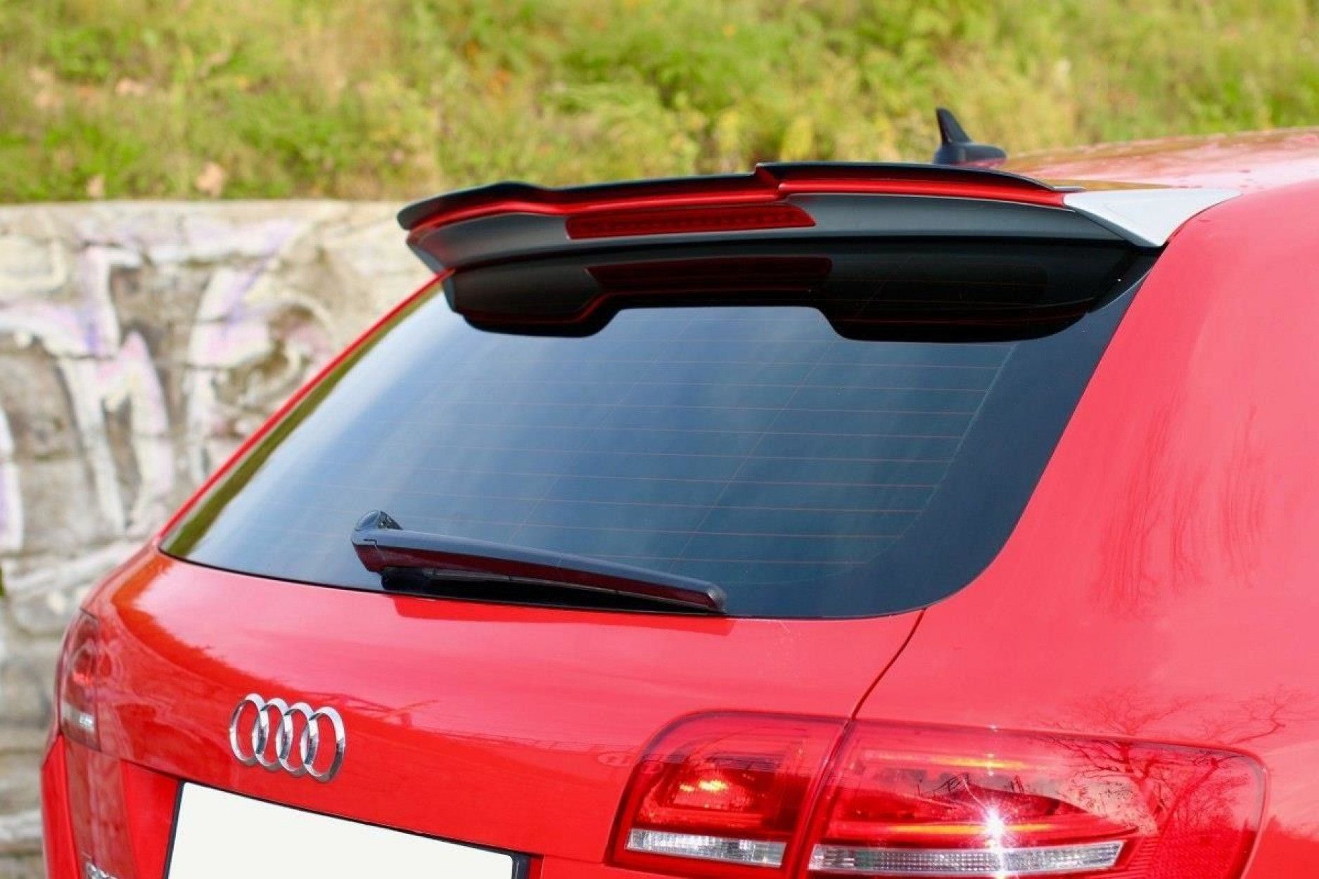 Maxton Design ABS Spoiler Aufsatz für Audi A3 8P S3|RS3 schwarz hochglanz