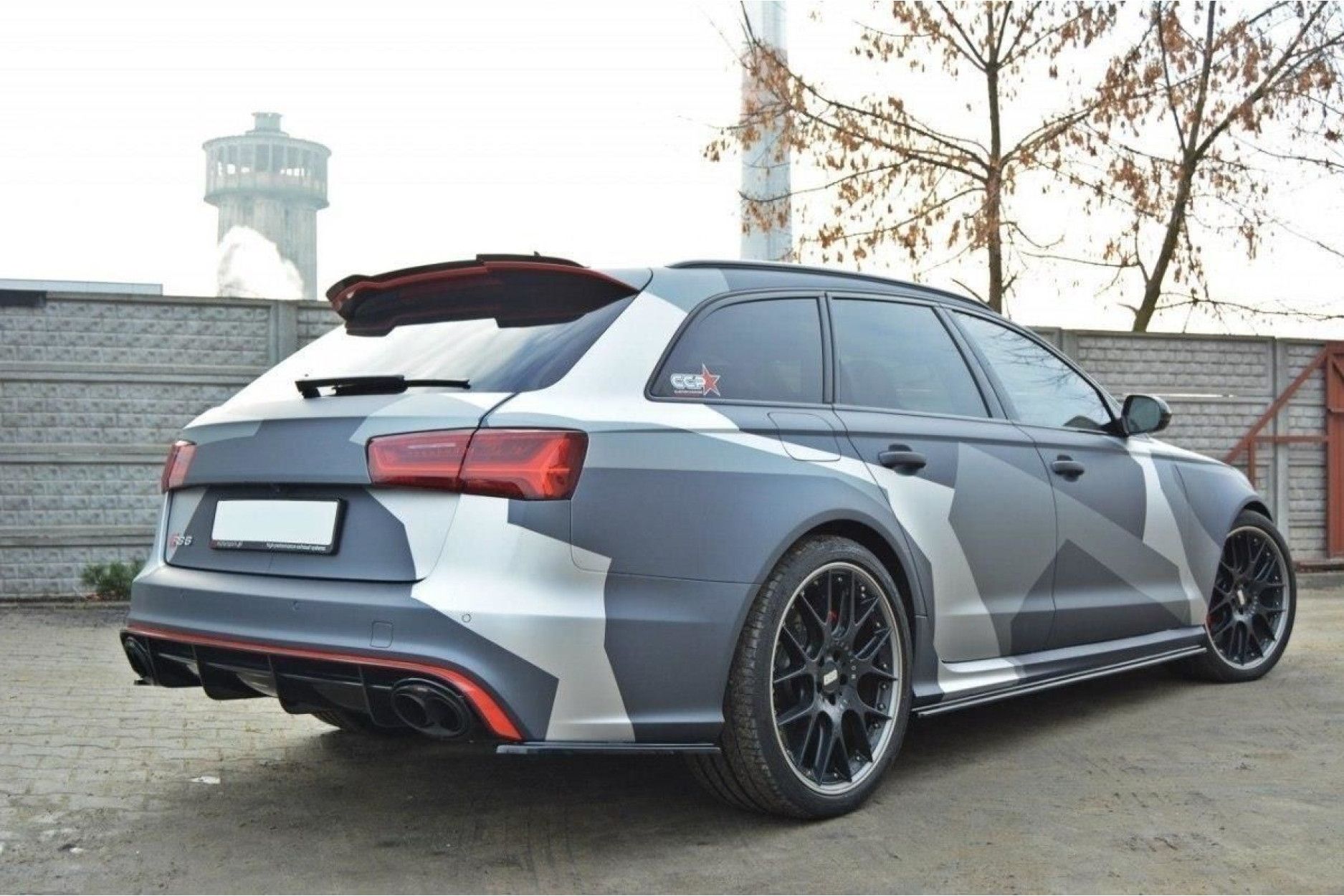 Maxton Design ABS Diffusor Seiten Eerwiterungen Flaps für Audi A6 C7 S6|RS6 schwarz hochglanz (5) 