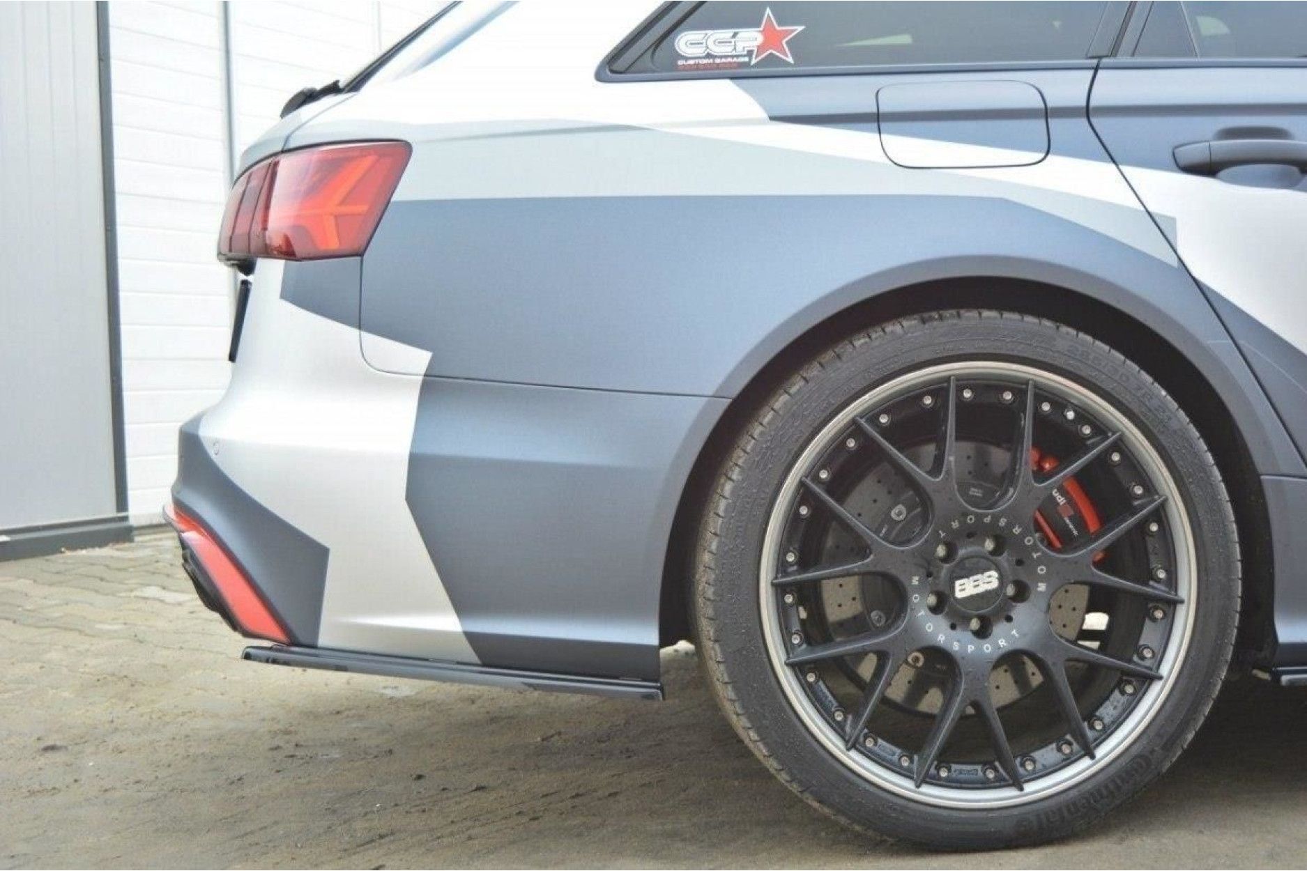 Maxton Design ABS Diffusor Seiten Eerwiterungen Flaps für Audi A6 C7 S6|RS6 schwarz hochglanz (2) 