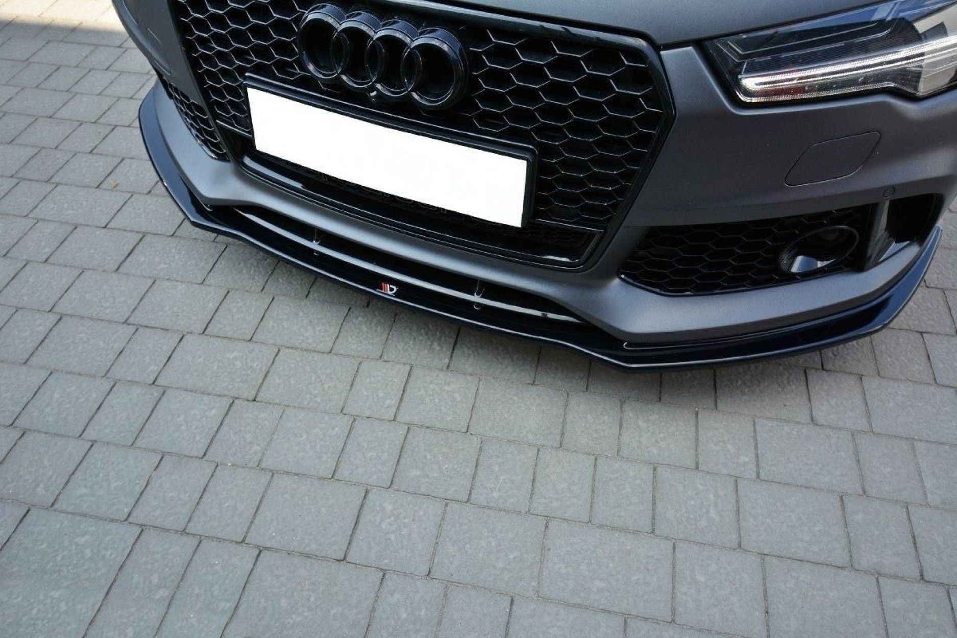 Maxton Design ABS Frontlippe V.1 für Audi A7 C7 S7|RS7 Facelift schwarz hochglanz (2) 