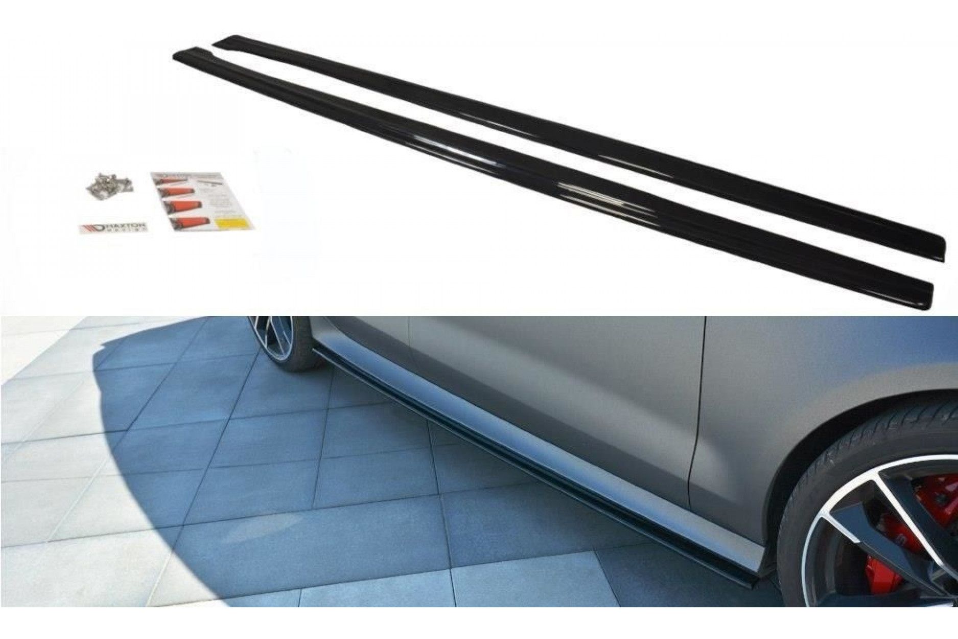 Maxton Design ABS Seitenschweller für Audi A7 C7 S7|RS7 Facelift schwarz hochglanz