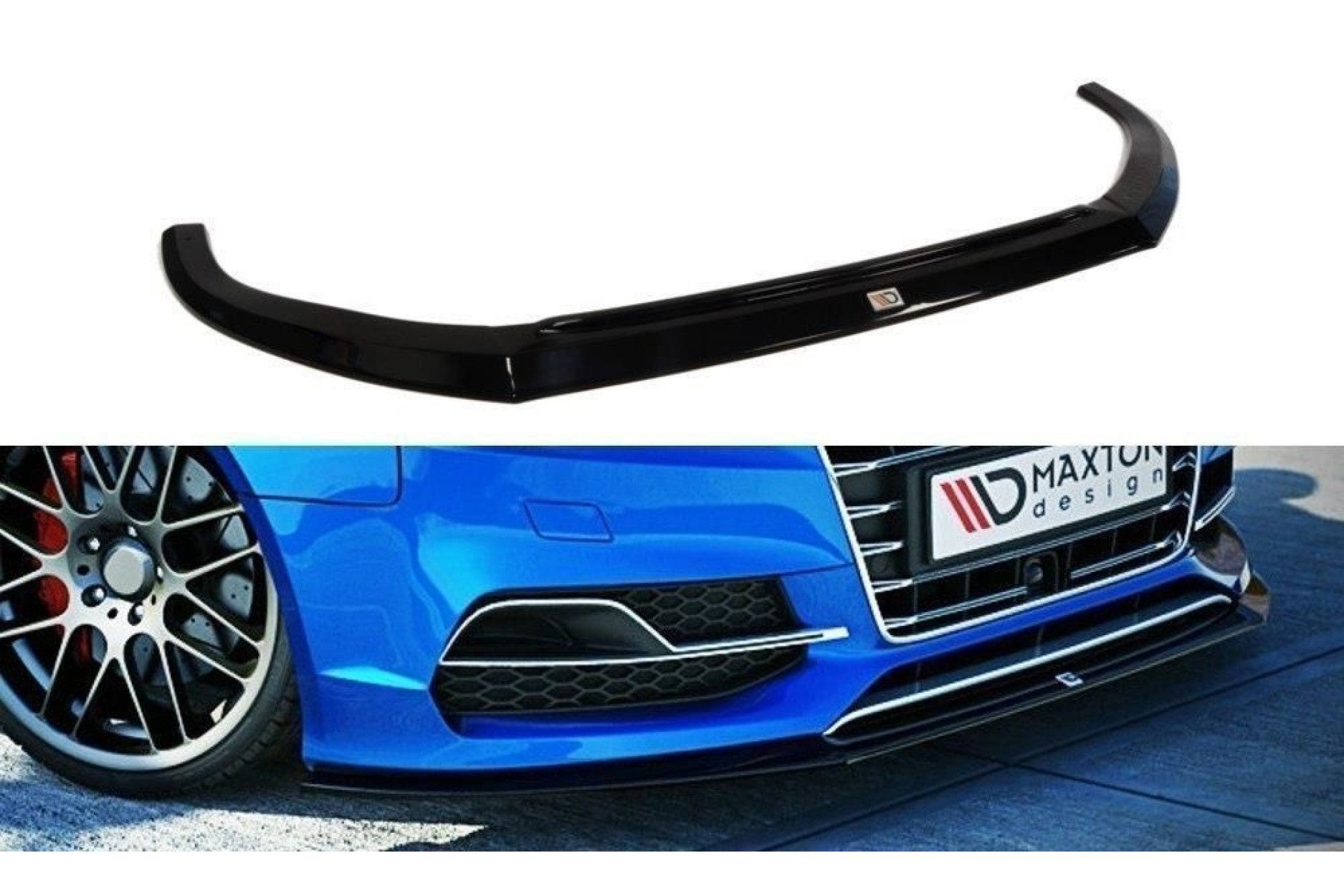 Maxton Design ABS Frontlippe für Audi A3 8V S3|RS3 Limo und Cabrio schwarz hochglanz