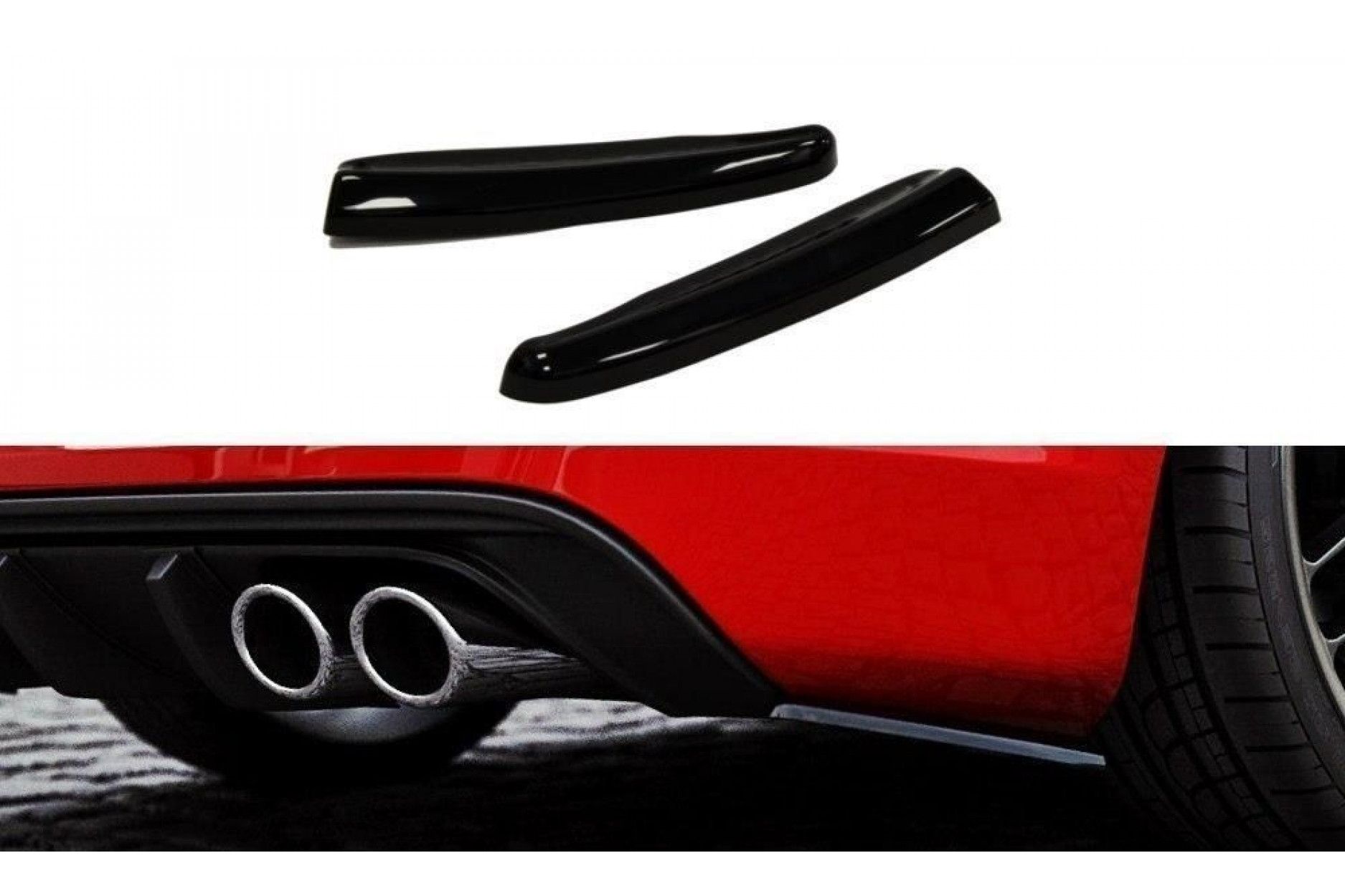 Maxton Design ABS Diffusor Seiten Eerwiterungen Flaps für Audi A3 8V S3|RS3 schwarz hochglanz