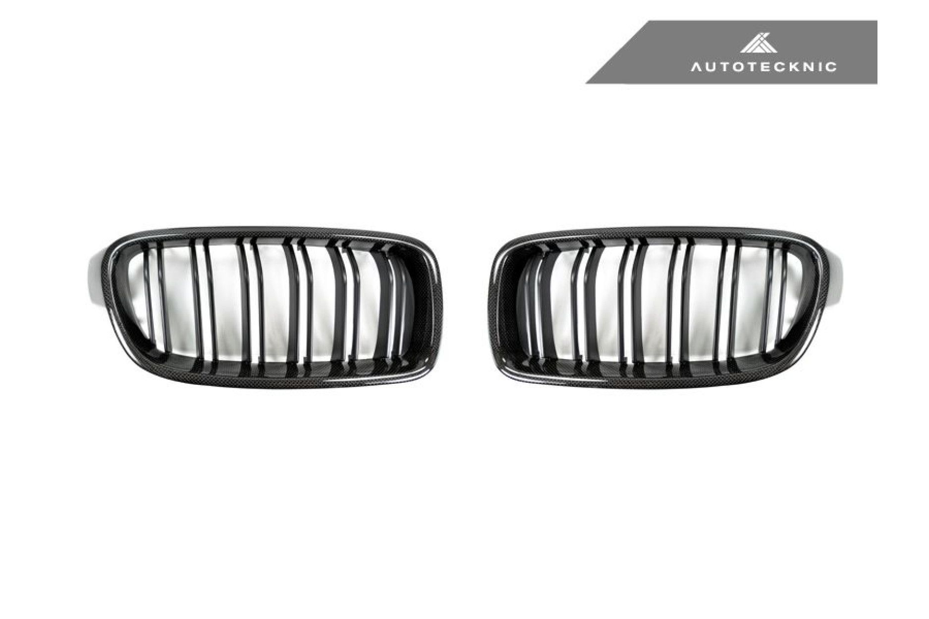 AutoTecknic Carbon Fiber Front Grille - Dual Slats - F30 (2) 