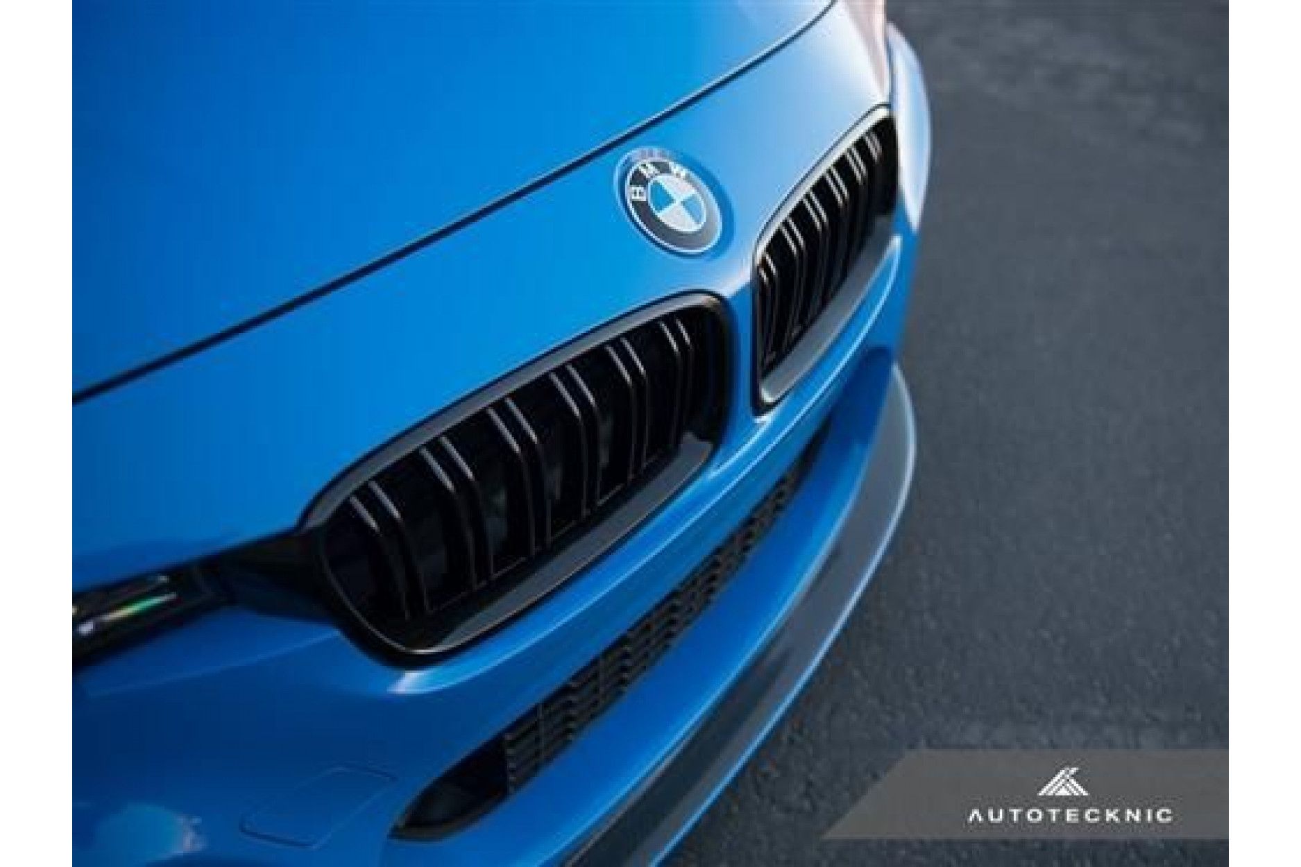 AutoTecknic Stealth Black Front Grille - Dual Slats - F30 (3) 
