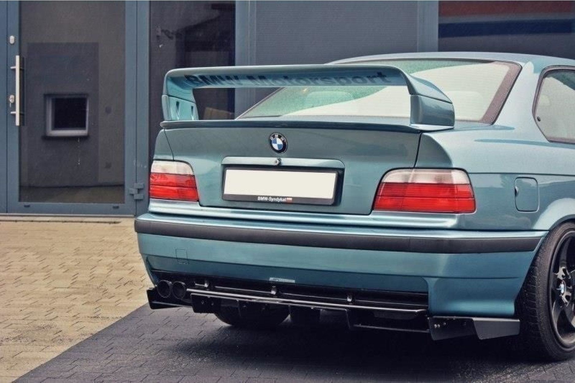 Maxton Design ABS Diffusor Heckschürzen Ansatz für BMW 3er E36 M3 schwarz matt (4) 