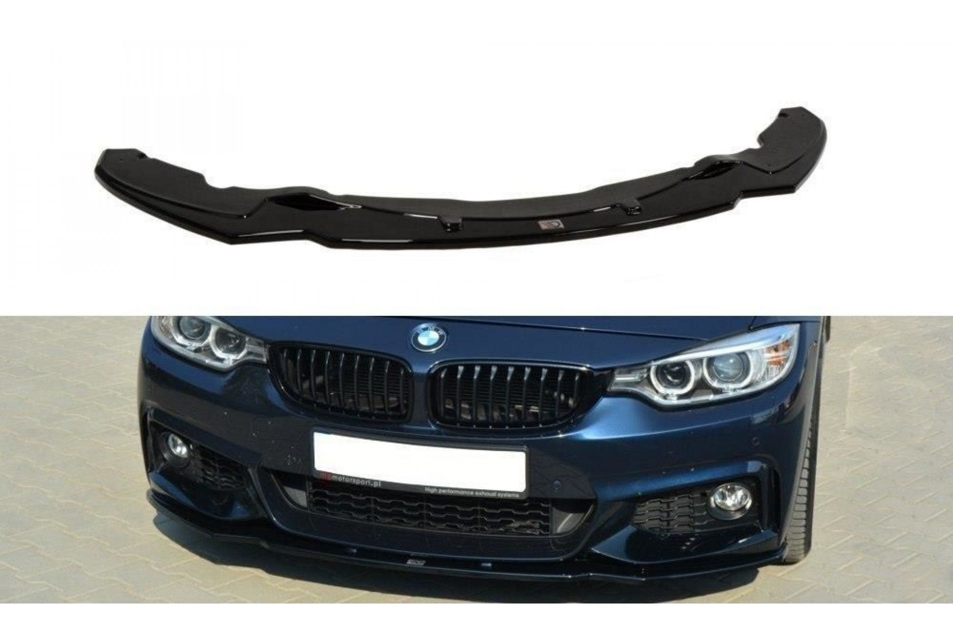 Maxton Design ABS Frontlippe V.1 für BMW 4er F32 M-Paket schwarz hochglanz