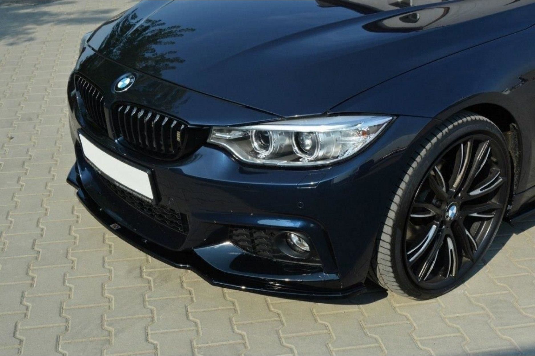 Maxton Design ABS Frontlippe V.1 für BMW 4er F32 M-Paket schwarz hochglanz (3) 