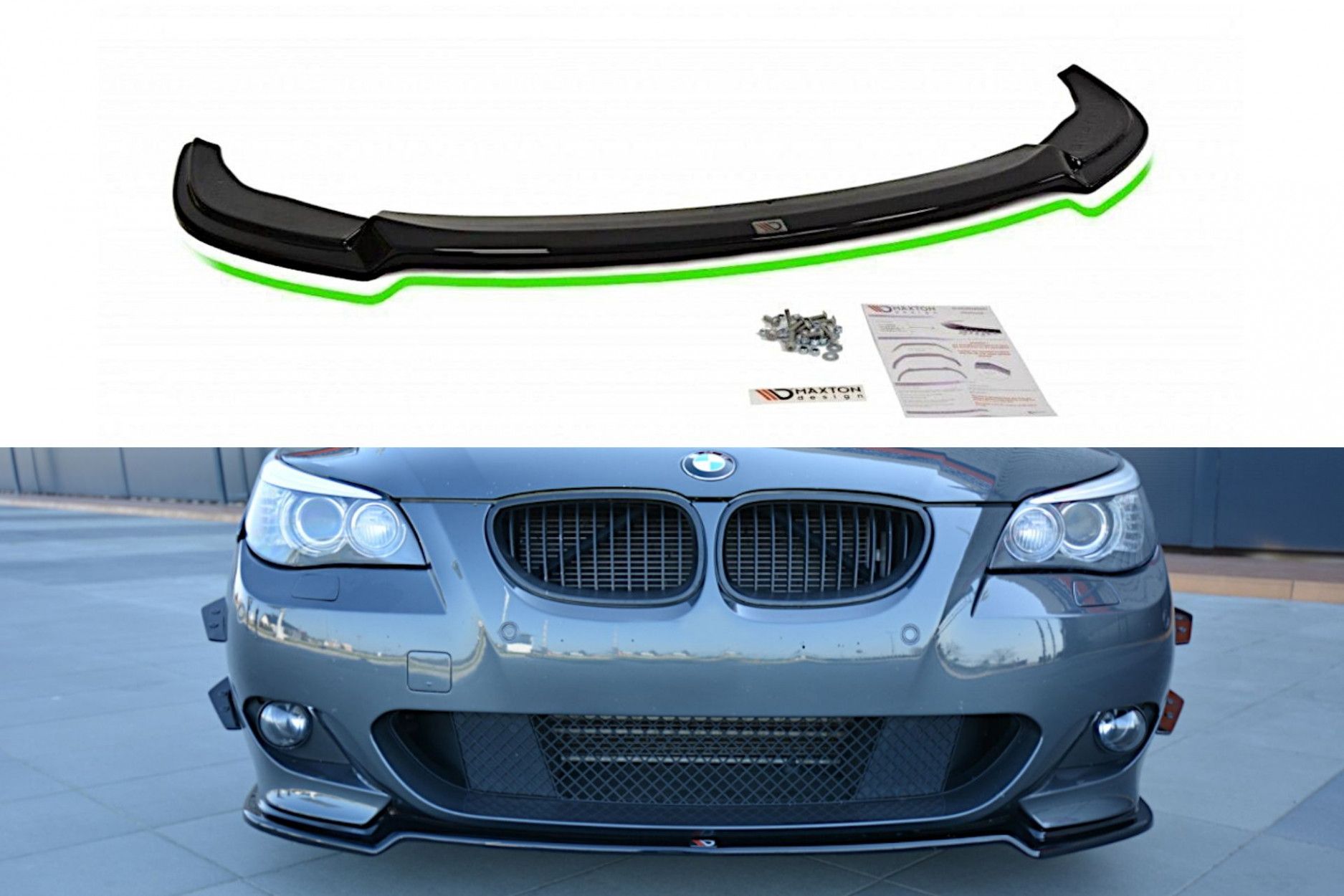 Maxton Design ABS Frontlippe für BMW 5er E60|E61 M-Paket schwarz hochglanz