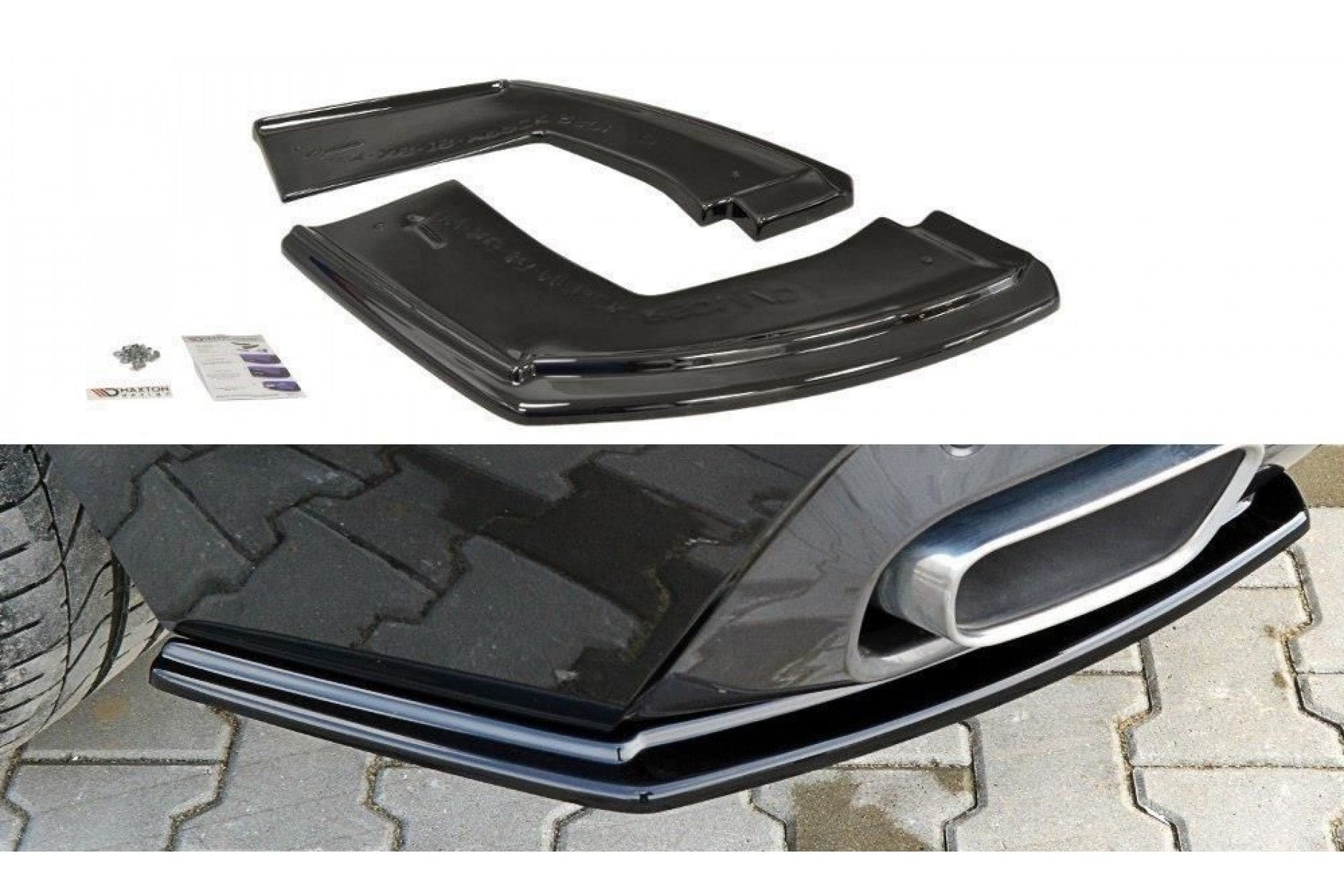 Maxton Design ABS Diffusor Seiten Eerwiterungen Flaps für BMW X6 F16 M-Paket schwarz hochglanz