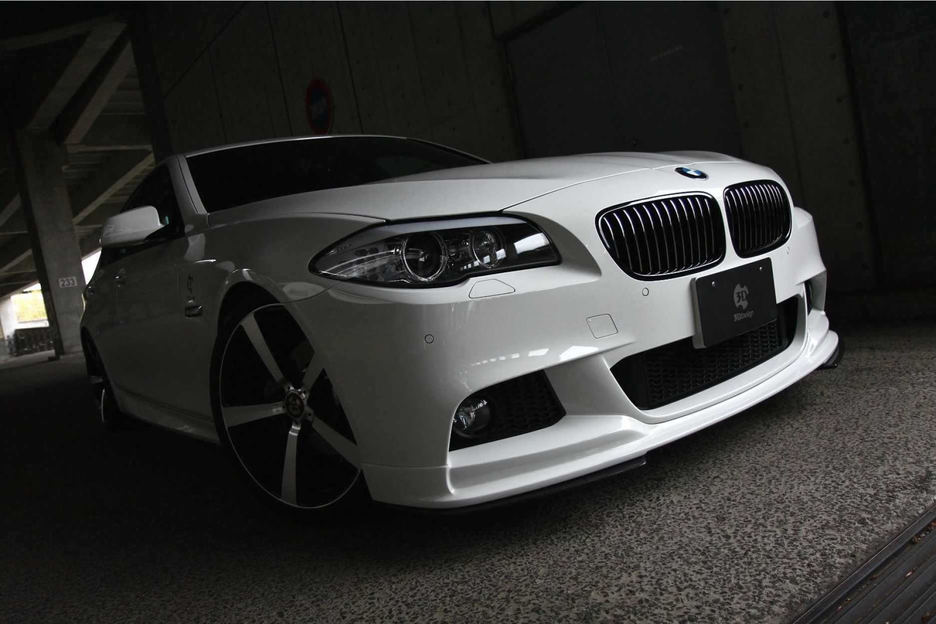 3Ddesign carbon front splitter for the for BMW 5 Series F10 F11 with M-Tech (2) 