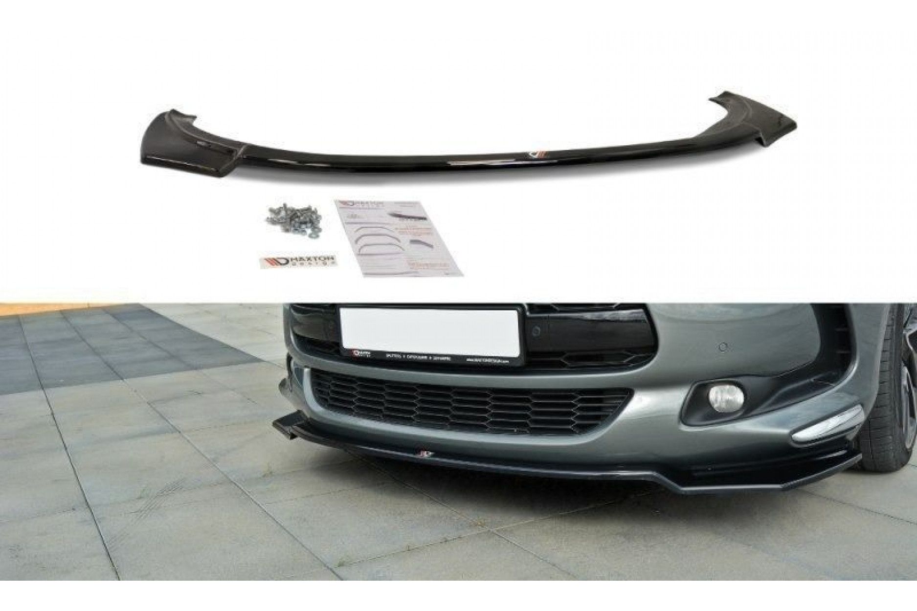 Maxton Design ABS Frontlippe V.1 für Citroen DS5 schwarz hochglanz