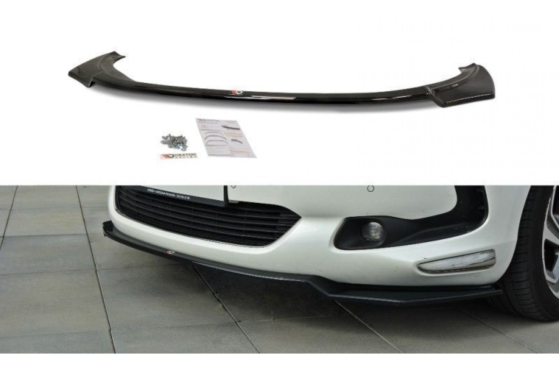 Maxton Design ABS Frontlippe V.1 für Citroen DS5 schwarz hochglanz (4) 