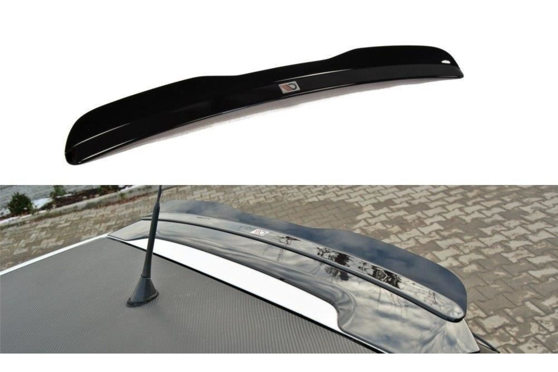 Maxton Design ABS Spoiler Aufsatz für Fiat Grande Punto Grande Punto Abarth schwarz hochglanz