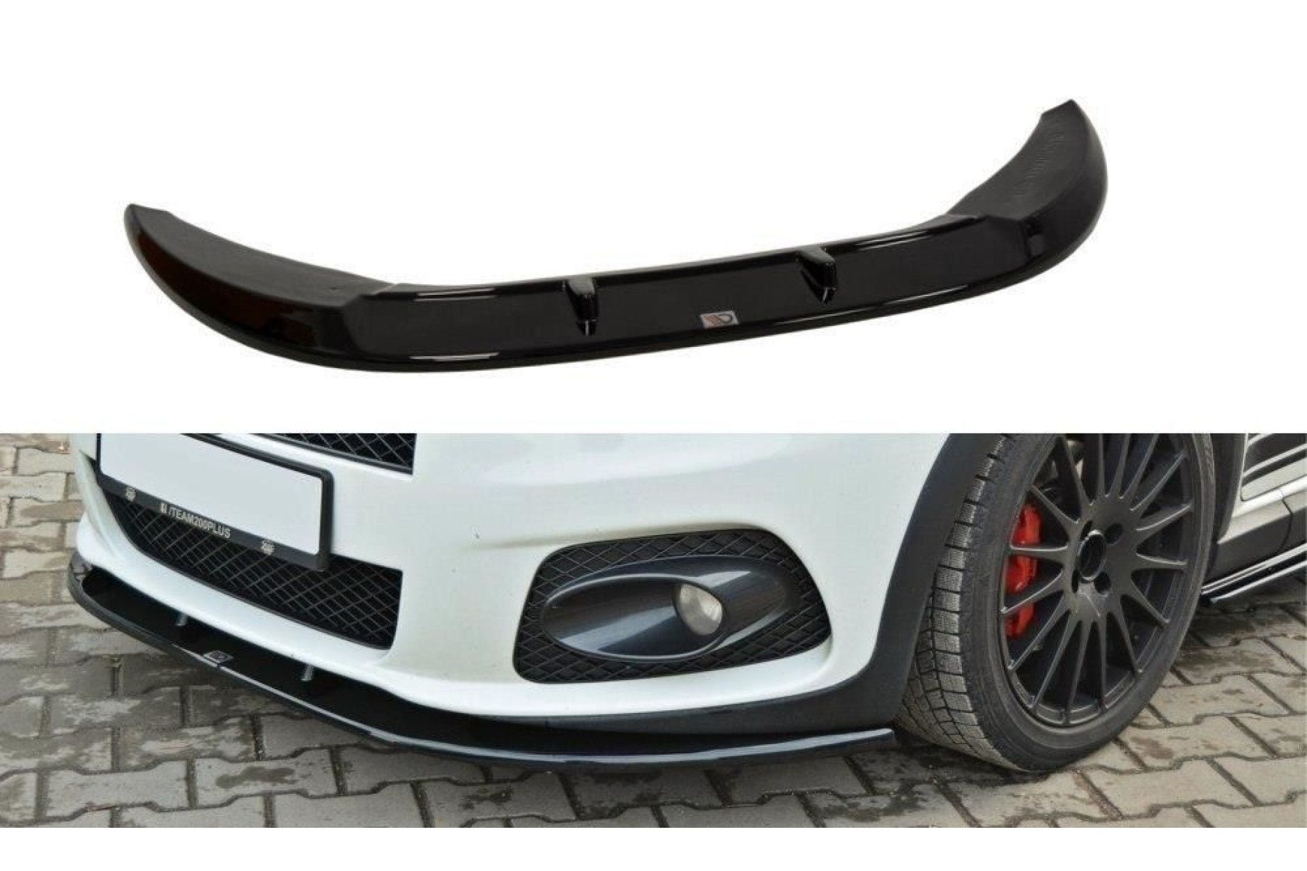 Maxton Design ABS Frontlippe V.2 für Fiat Grande Punto Grande Punto Abarth schwarz hochglanz