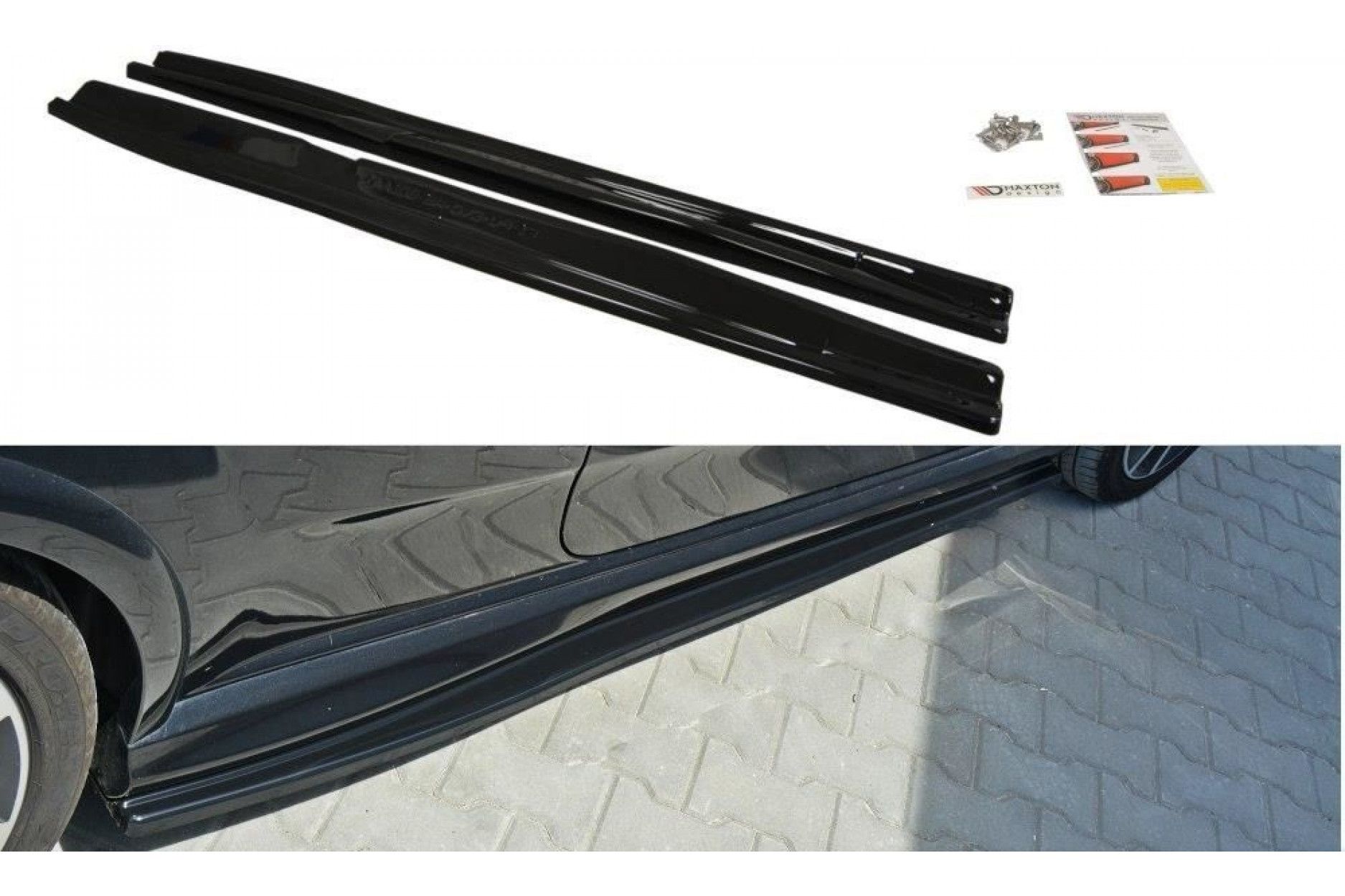 Maxton Design ABS Seitenschweller für Fiat Grande Punto Punto Evo Abarth schwarz hochglanz