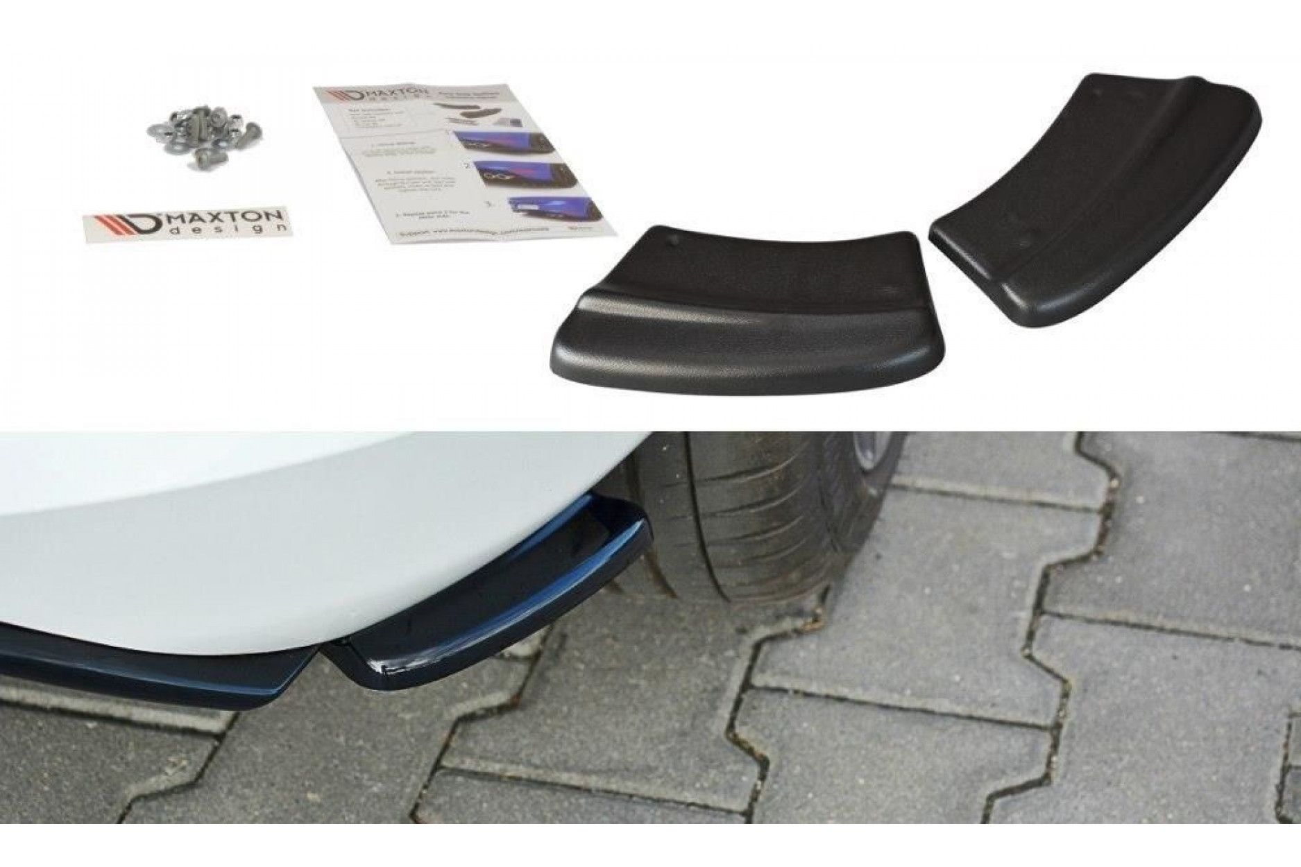 Maxton Design ABS Diffusor Seiten Eerwiterungen Flaps für Ford Fiesta Mk8 ST schwarz hochglanz