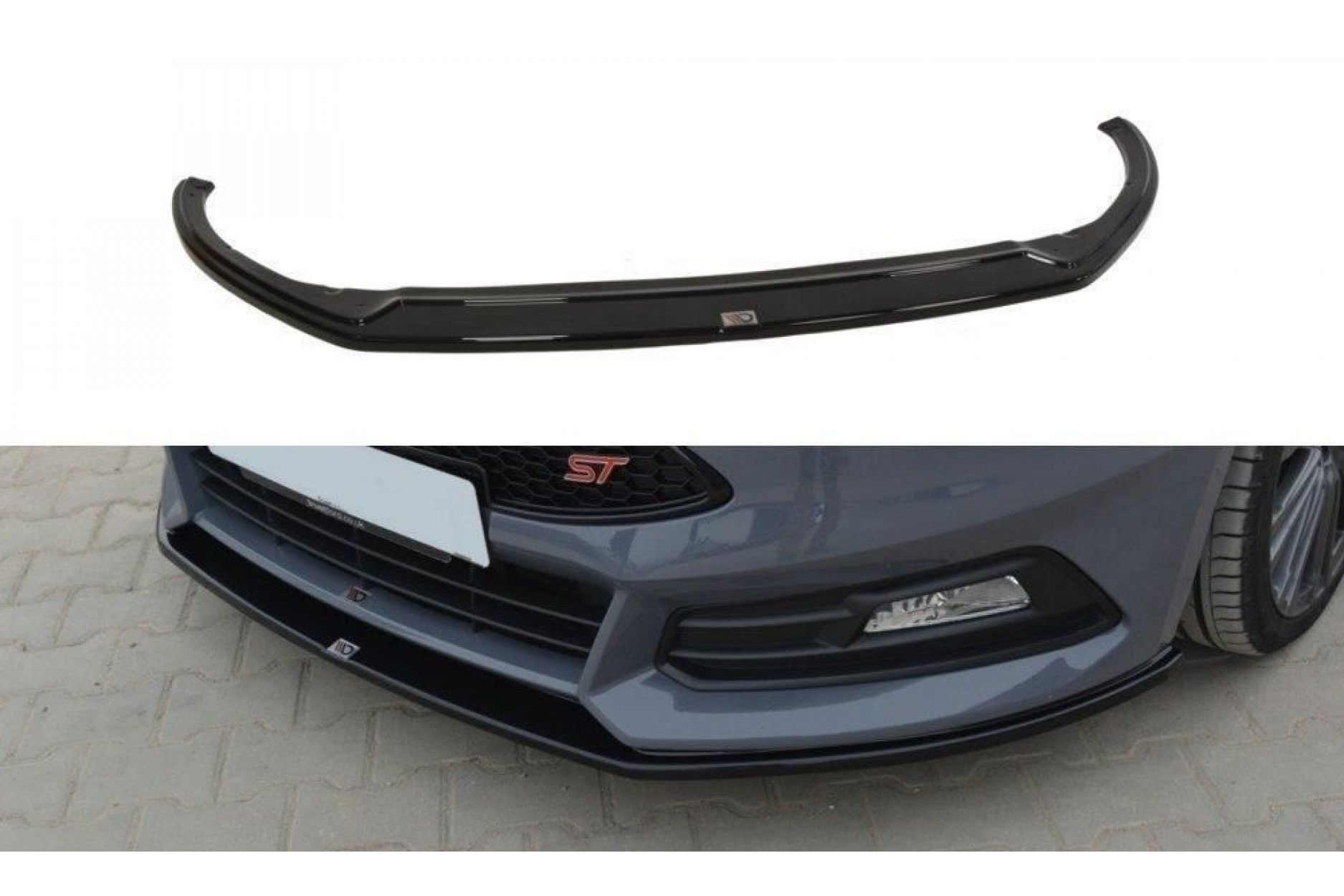 Maxton Design ABS Frontlippe V.2 für Ford Focus MK3 ST|RS Facelift schwarz hochglanz