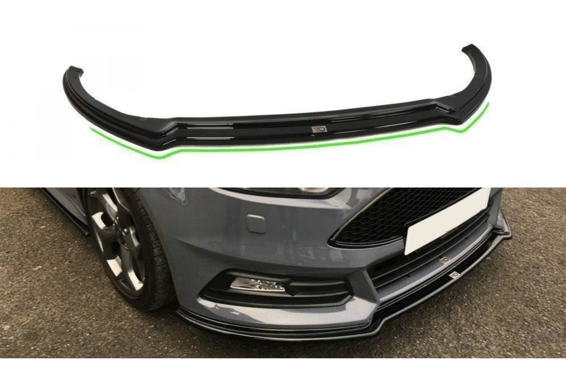 Maxton Design ABS Frontlippe V.3 für Ford Focus MK3 ST|RS Facelift schwarz hochglanz