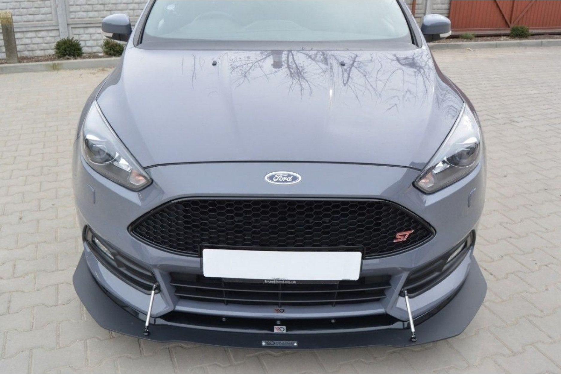 Maxton Design ABS Frontlippe v.1 und Splitter für Ford Focus MK3 ST|RS Facelift schwarz matt (2) 