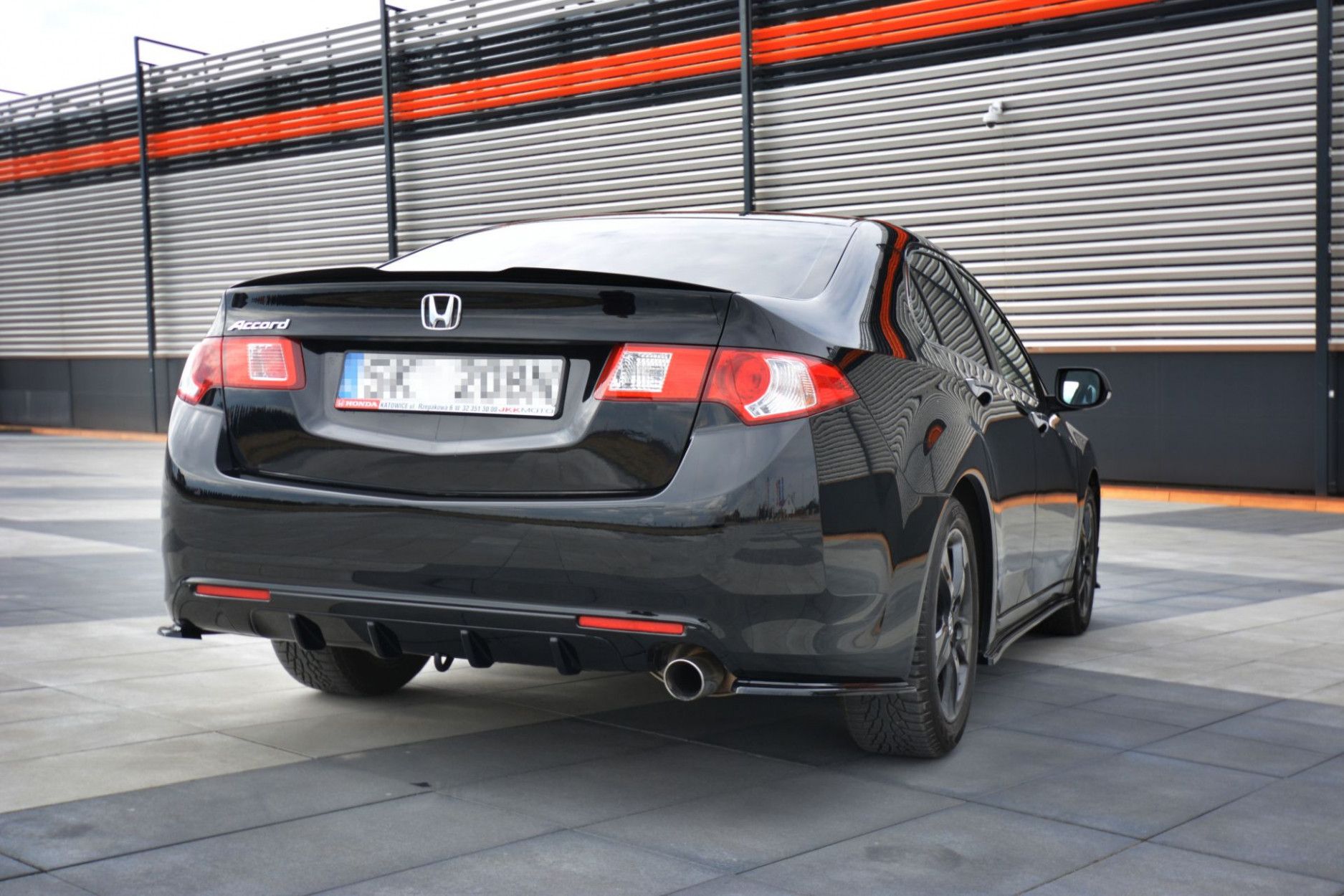 Maxton Design ABS Diffusor Seiten Eerwiterungen Flaps für Honda Accord Mk8 Type-S Vorfacelift Limo schwarz hochglanz (3) 