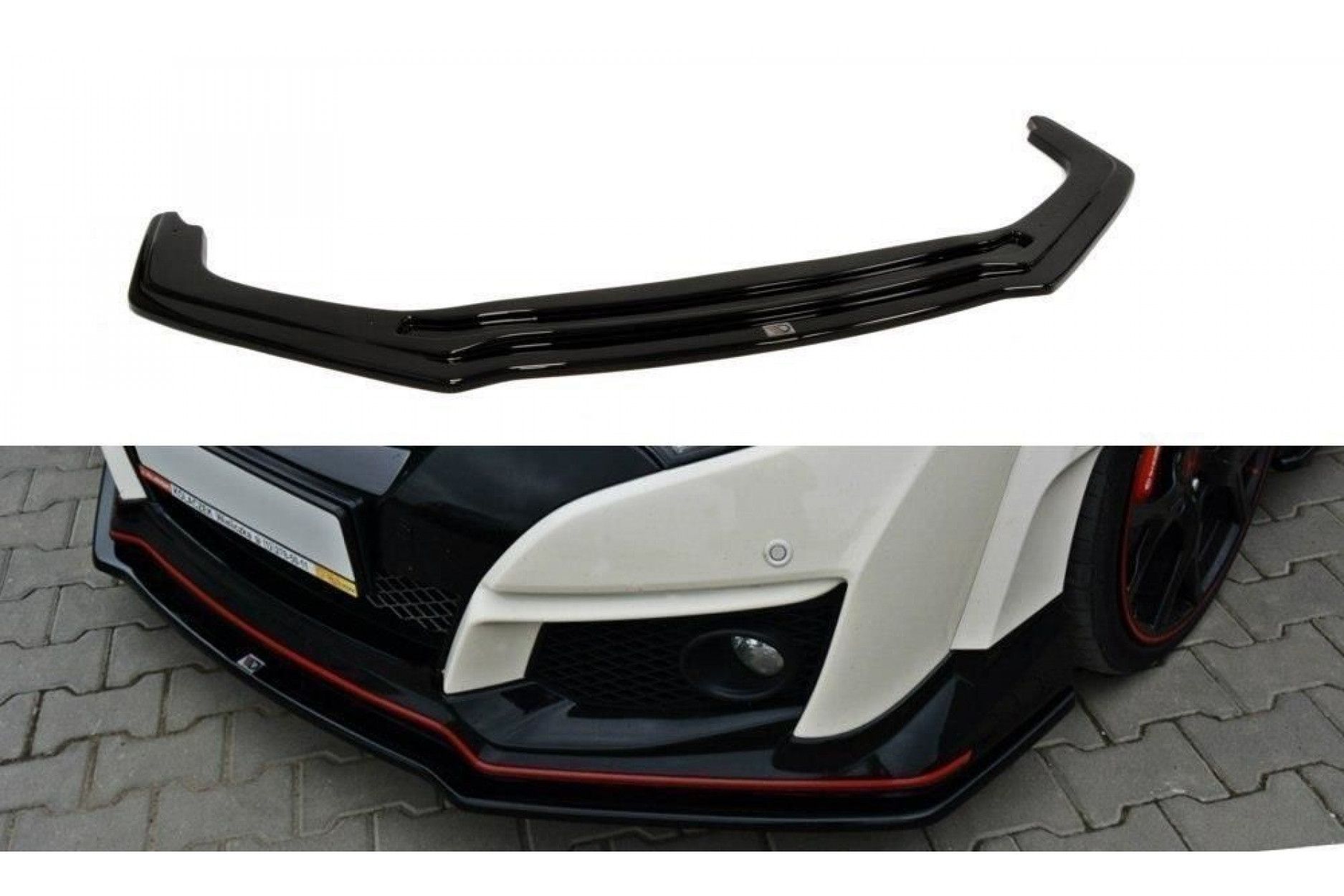 Maxton Design ABS Frontlippe V.1 für Honda Civic Mk9 Type GP|Type-SR schwarz hochglanz