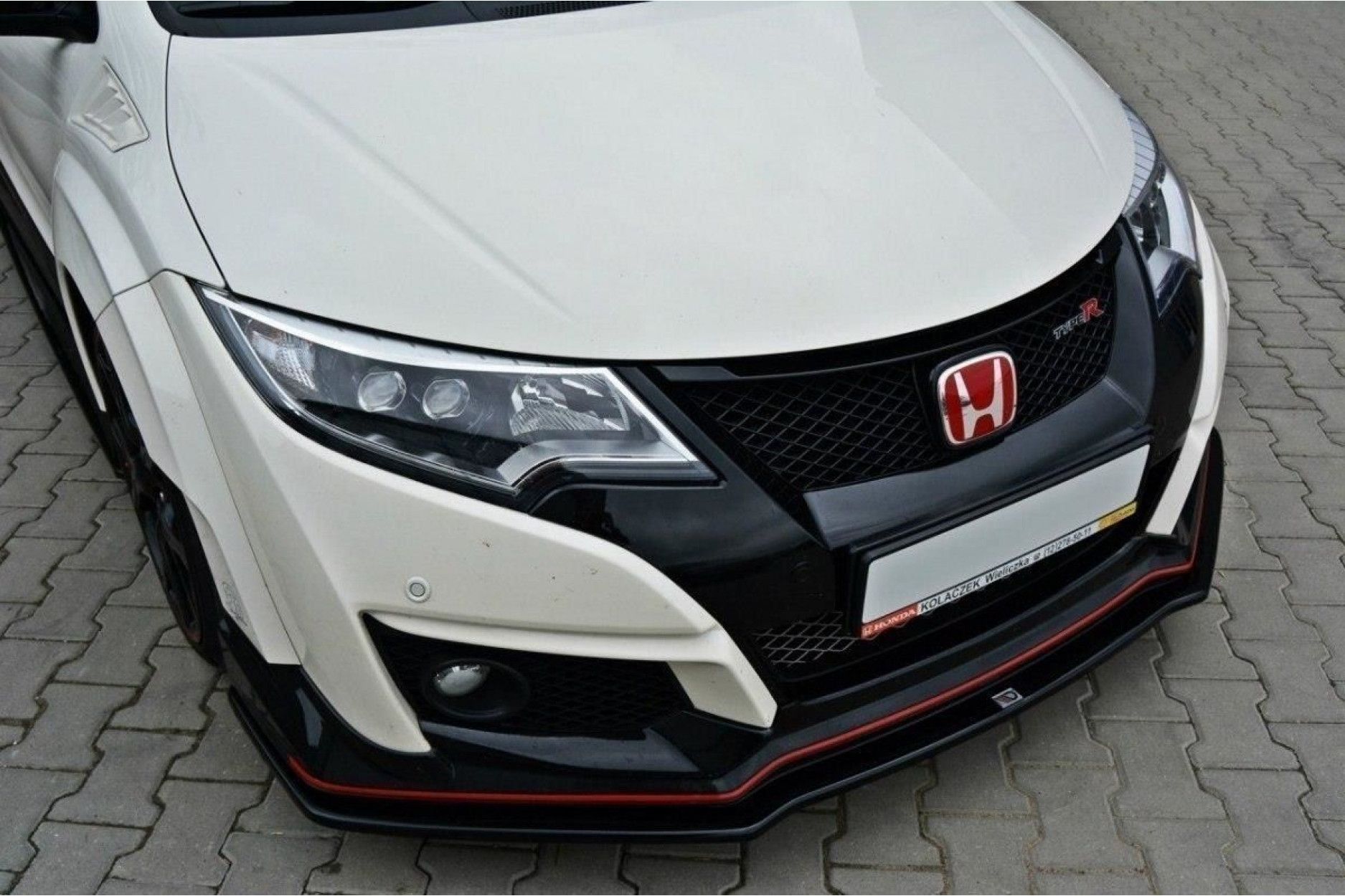 Maxton Design ABS Frontlippe V.1 für Honda Civic Mk9 Type GP|Type-SR schwarz hochglanz (2) 