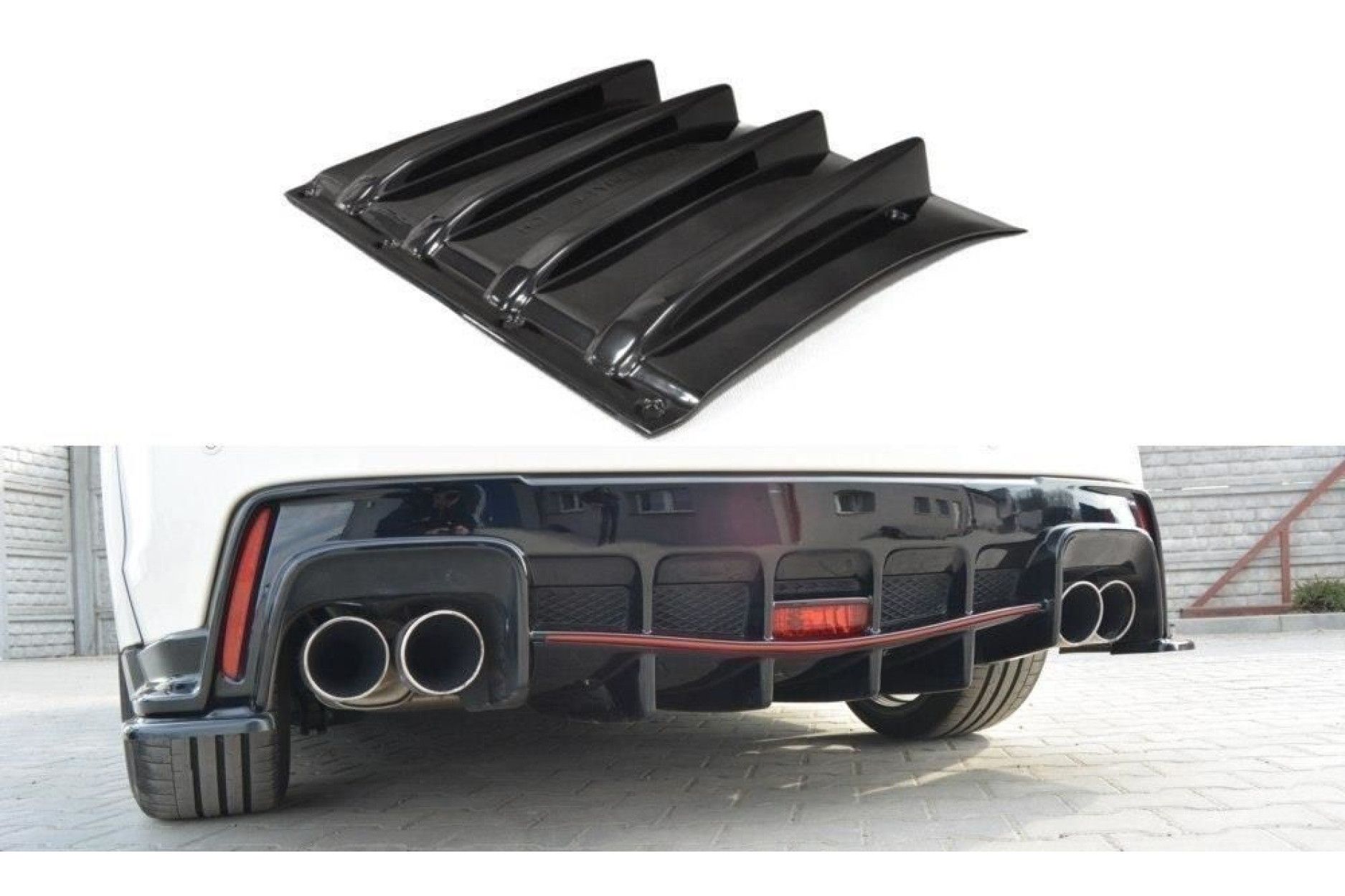 Maxton Design ABS Diffusor für Honda Civic Mk9 Type GP|Type-SR schwarz hochglanz