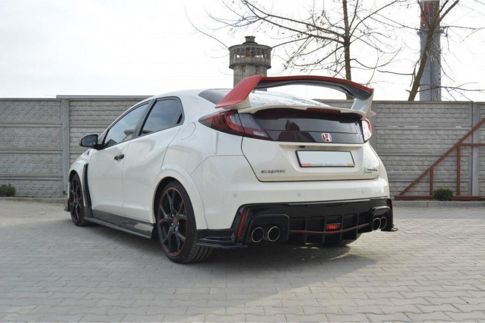 Maxton Design ABS Diffusor für Honda Civic Mk9 Type GP|Type-SR schwarz hochglanz (8) 