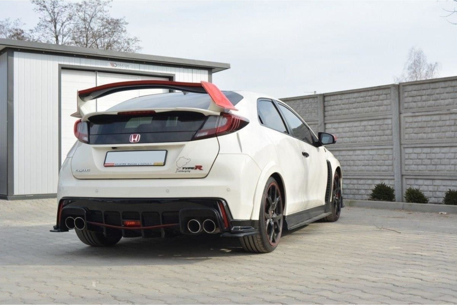 Maxton Design ABS Diffusor für Honda Civic Mk9 Type GP|Type-SR schwarz hochglanz (9) 