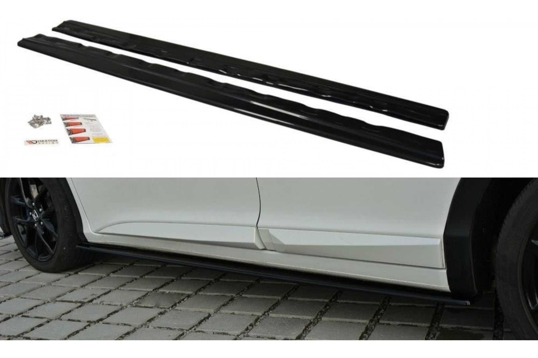 Maxton Design ABS Seitenschweller für Honda Civic Mk9 Type GP|Type-SR Facelift schwarz hochglanz