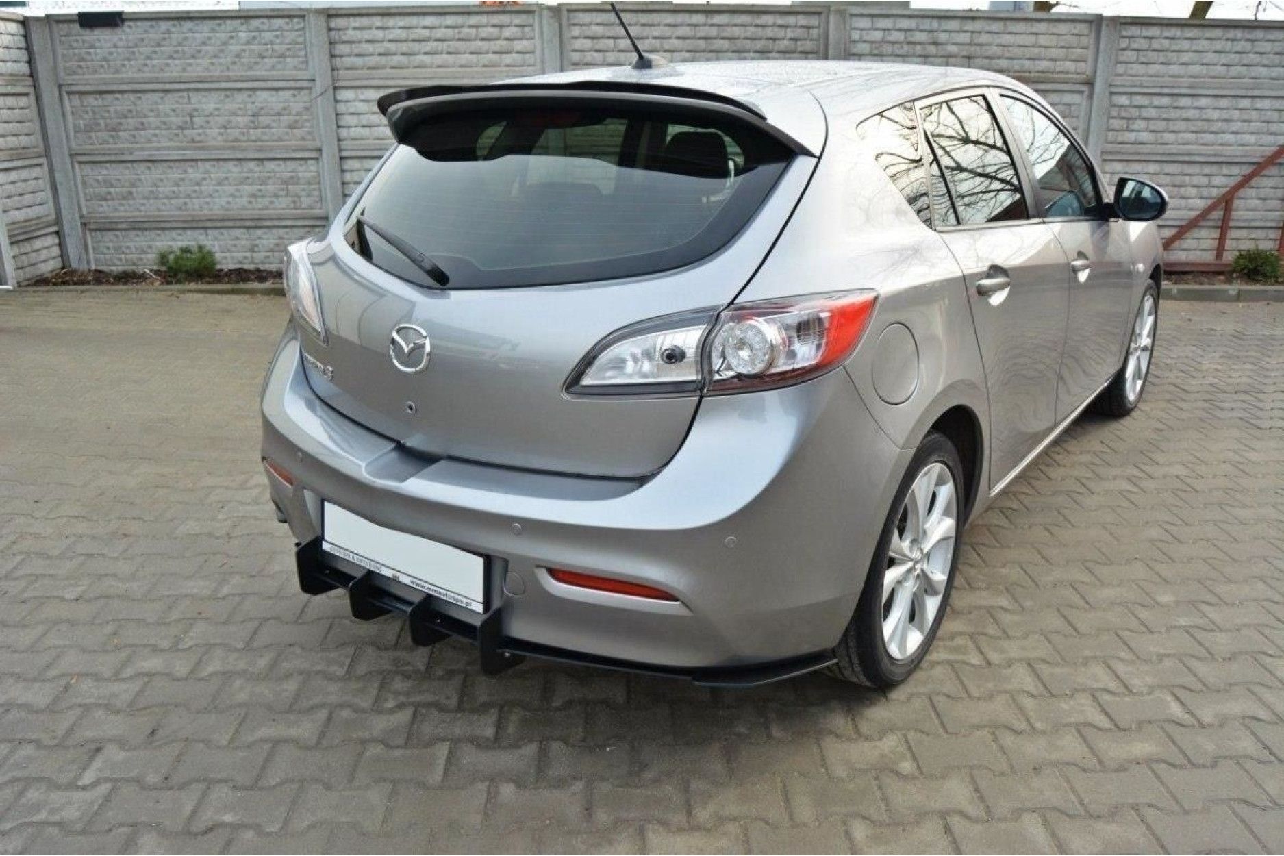 Maxton Design ABS Diffusor inkl. Erweiterung links rechts für Mazda Mazda 3 Mk2 MPS Vorfacelift schwarz matt (5) 