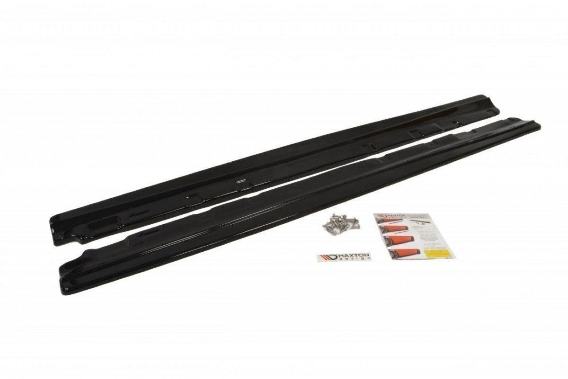 Maxton Design ABS Seitenschweller für Mercedes Benz C-Klasse W204 AMG AMG Paket Facelift schwarz hochglanz