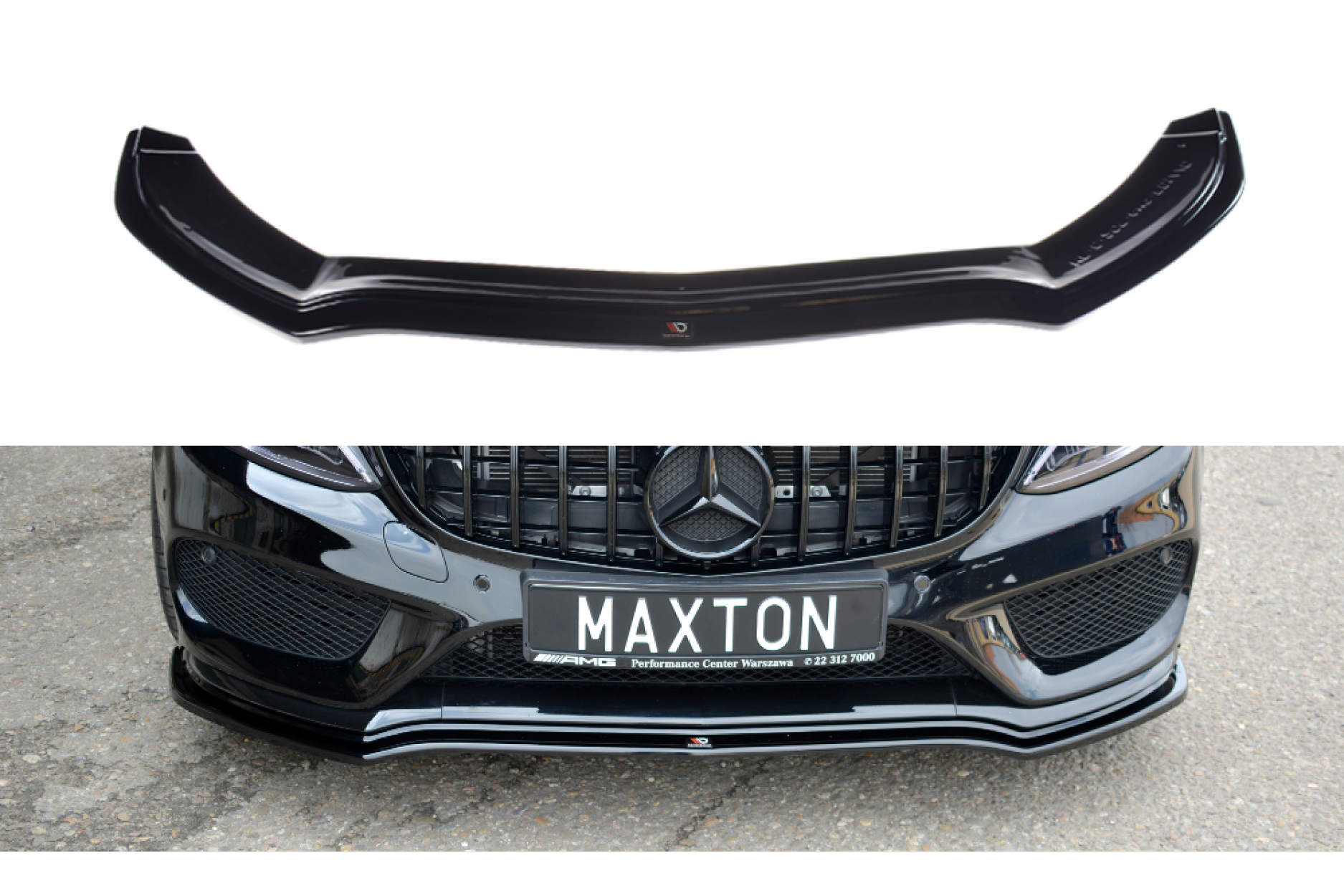 Maxton Design ABS Frontlippe V.1 für Mercedes Benz C-Klasse W205 AMG AMG Paket schwarz hochglanz