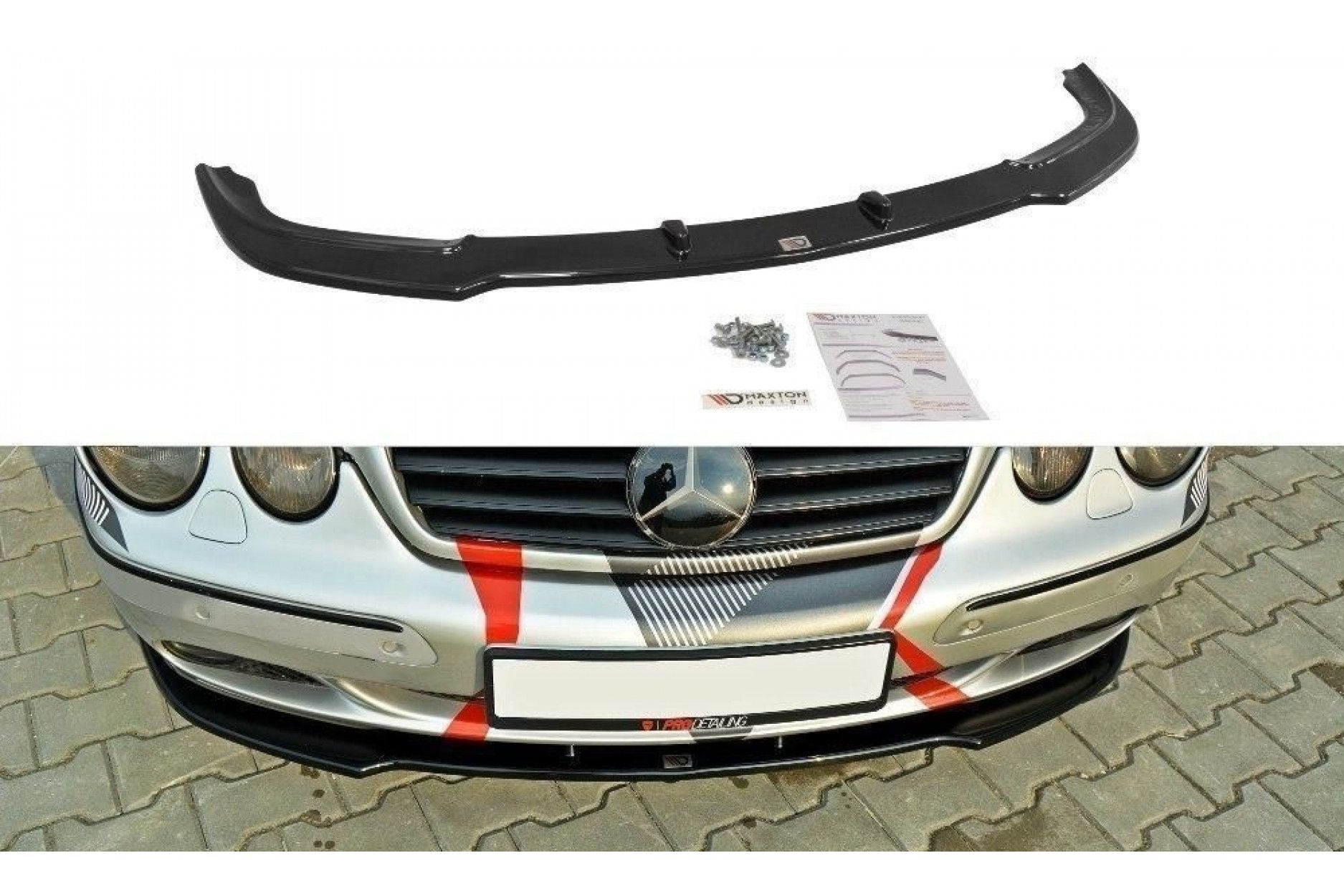 Maxton Design ABS Frontlippe für Mercedes Benz CL-Klasse C215 schwarz hochglanz
