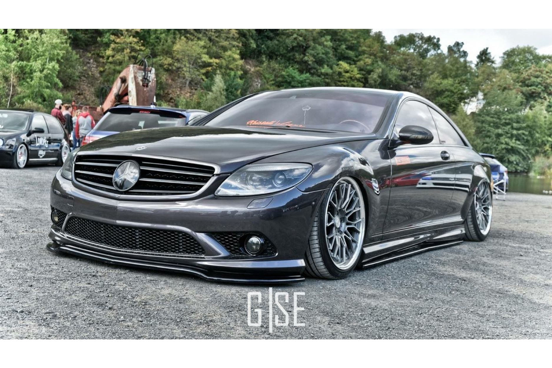 Maxton Design ABS Cup Frontlippe für Mercedes Benz CL-Klasse Cl216 schwarz matt