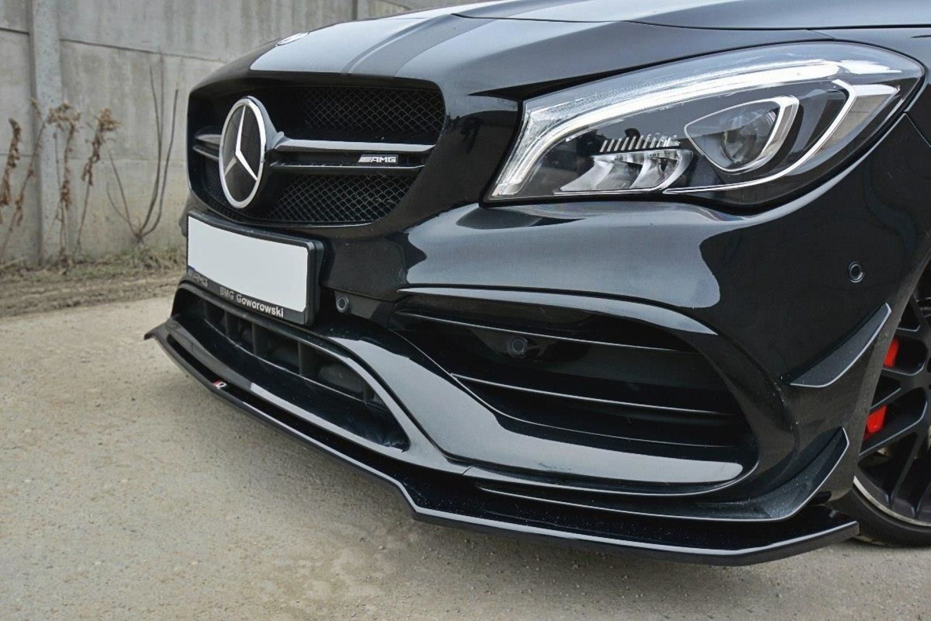 Maxton Design ABS Frontlippe V.2 für Mercedes Benz CLA-Klasse C117 AMG AMG Paket Facelift schwarz hochglanz (2) 