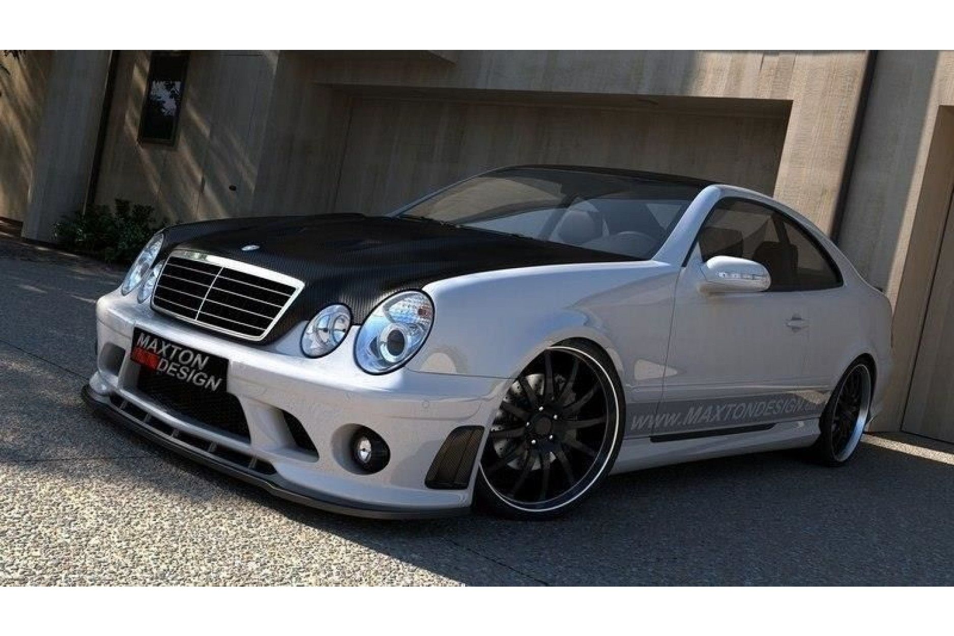 Maxton Design ABS Frontlippe für Mercedes Benz CLK-Klasse W208 schwarz hochglanz FÜR ME-CLK-208-AMG204-F1 Front Stoßstange