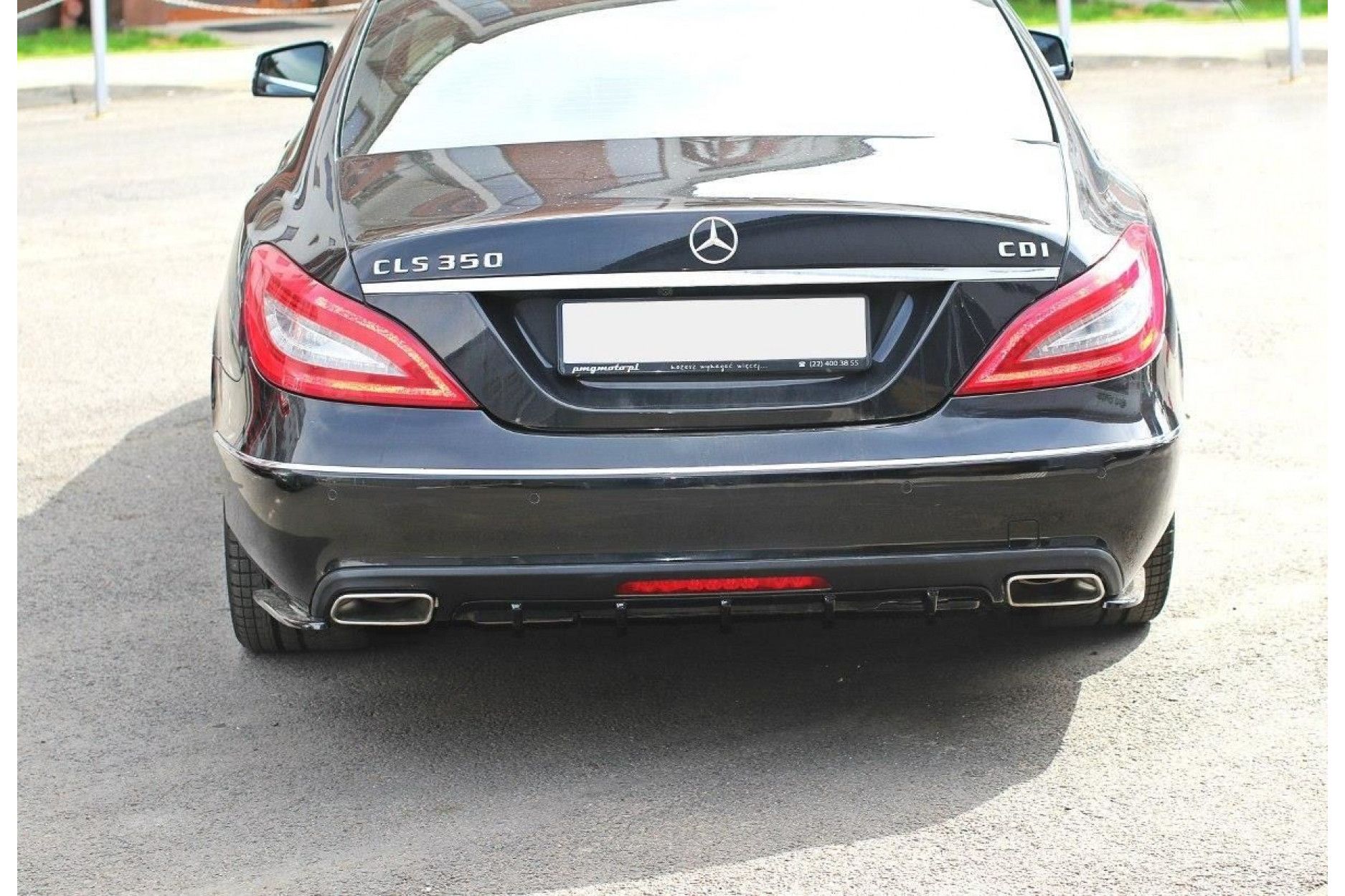 Maxton Design ABS Diffusor Seiten Eerwiterungen Flaps für Mercedes Benz CLS-Klasse W218 AMG schwarz hochglanz (3) 