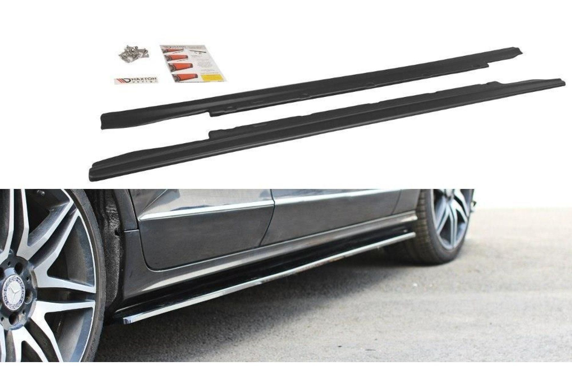 Maxton Design ABS Seitenschweller für Mercedes Benz CLS-Klasse W218 AMG schwarz hochglanz