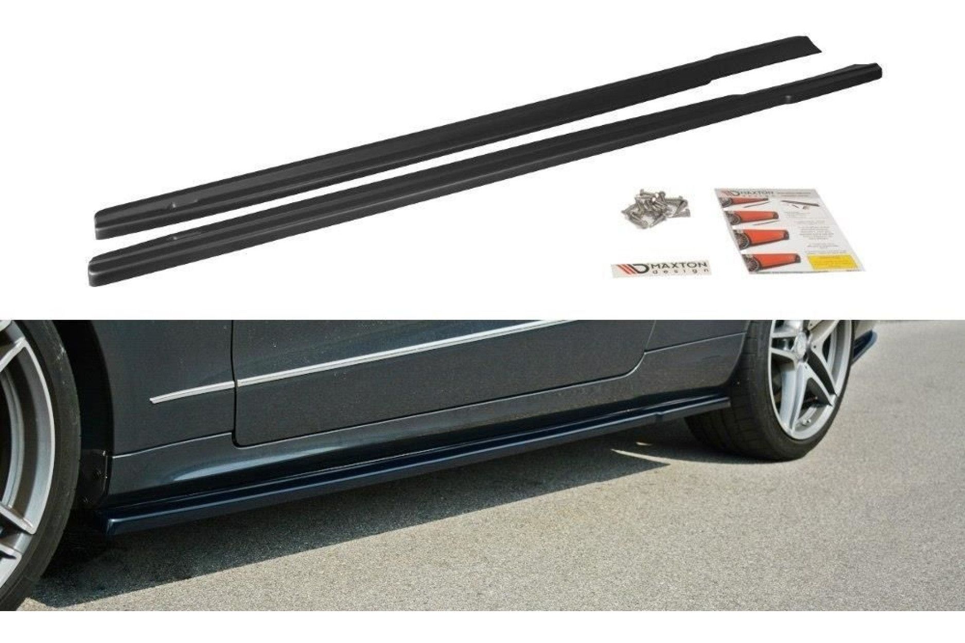 Maxton Design ABS Seitenschweller für Mercedes Benz E-Klasse W212 AMG AMG Paket schwarz hochglanz