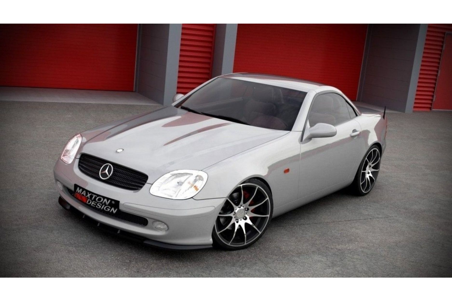 Maxton Design ABS Frontlippe für Mercedes Benz SLK-Klasse R170 AMG schwarz hochglanz (2) 
