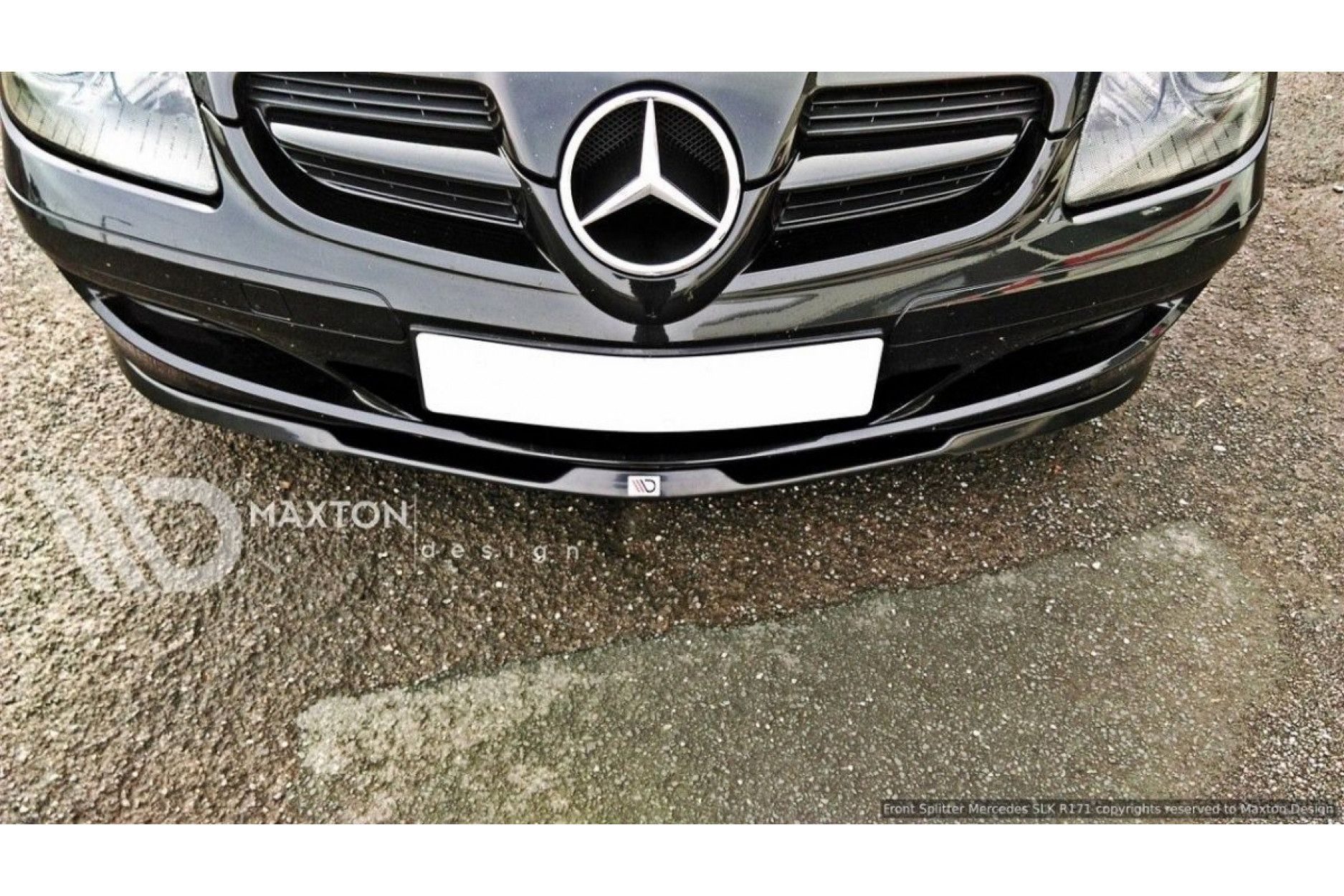 Maxton Design ABS Frontlippe für Mercedes Benz SLK-Klasse R171 AMG schwarz hochglanz (3) 