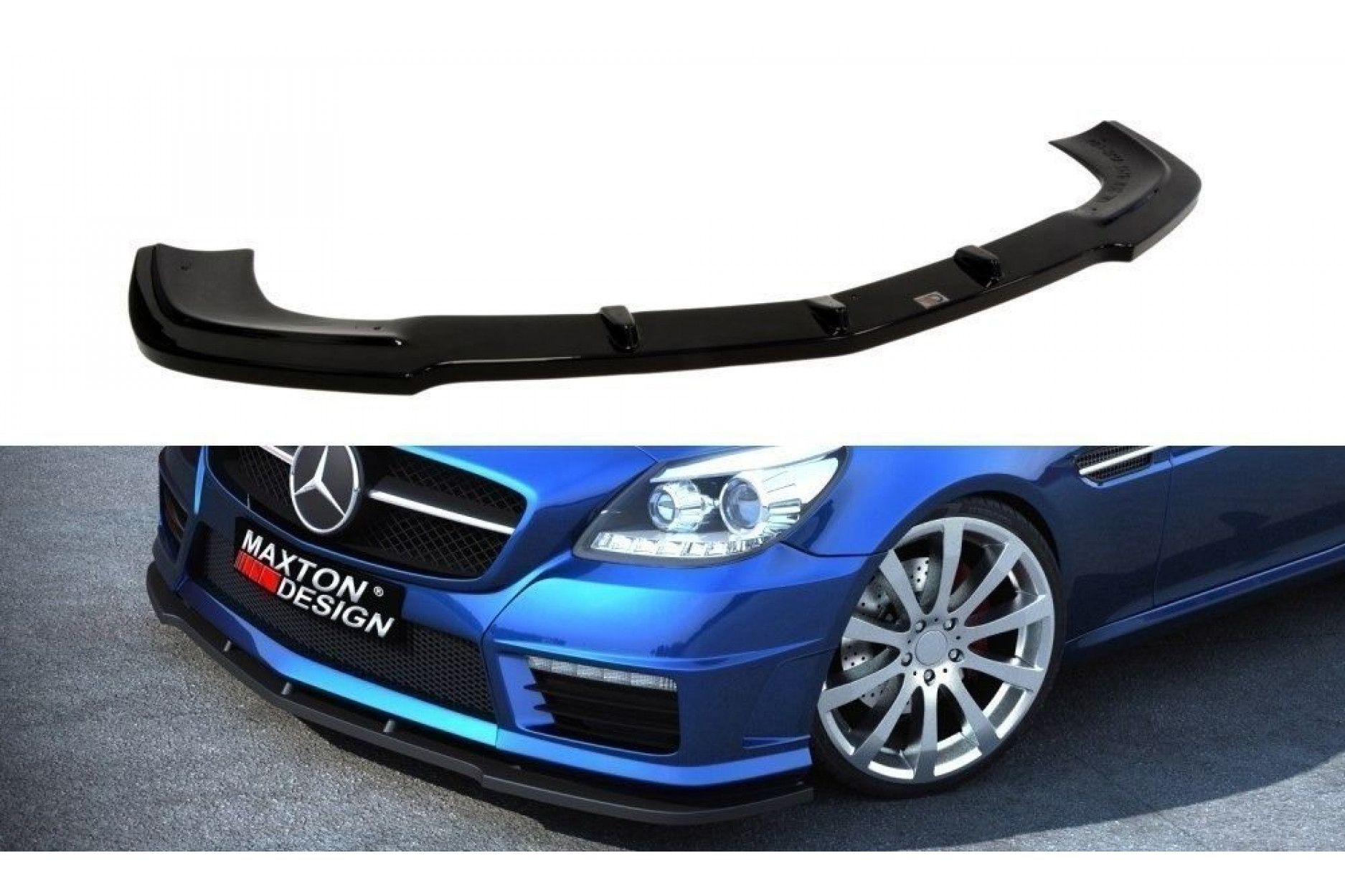 Maxton Design ABS Frontlippe für Mercedes Benz SLK-Klasse R172 AMG schwarz hochglanz